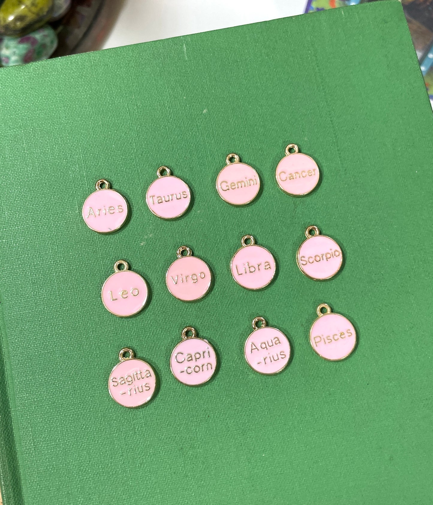 12 Astrology Zodiac Signs Charm Pack (Pink)
