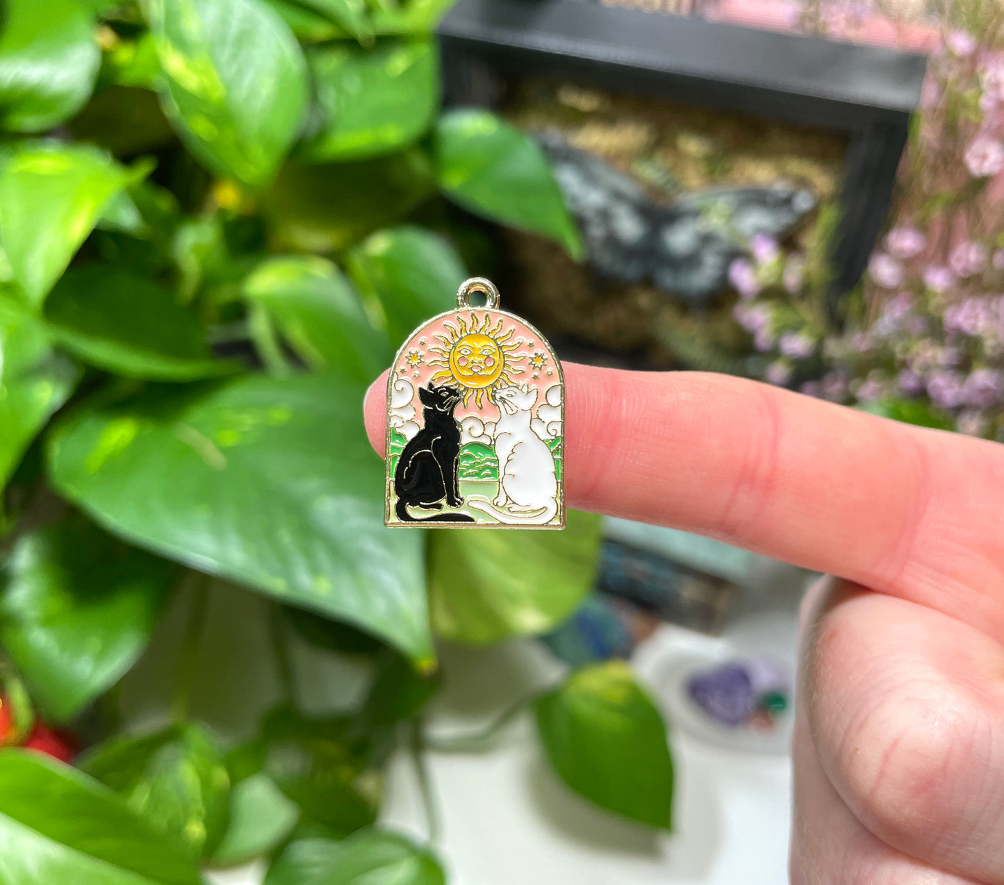 The Sun Two Cats Tarot Cat Charm
