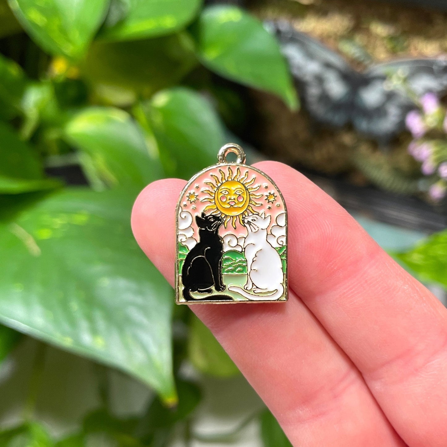 The Sun Two Cats Tarot Cat Charm