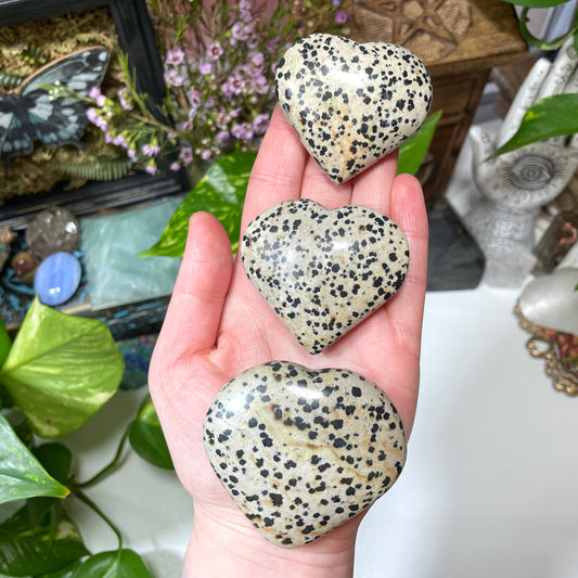 Dalmatian Jasper Heart Carving