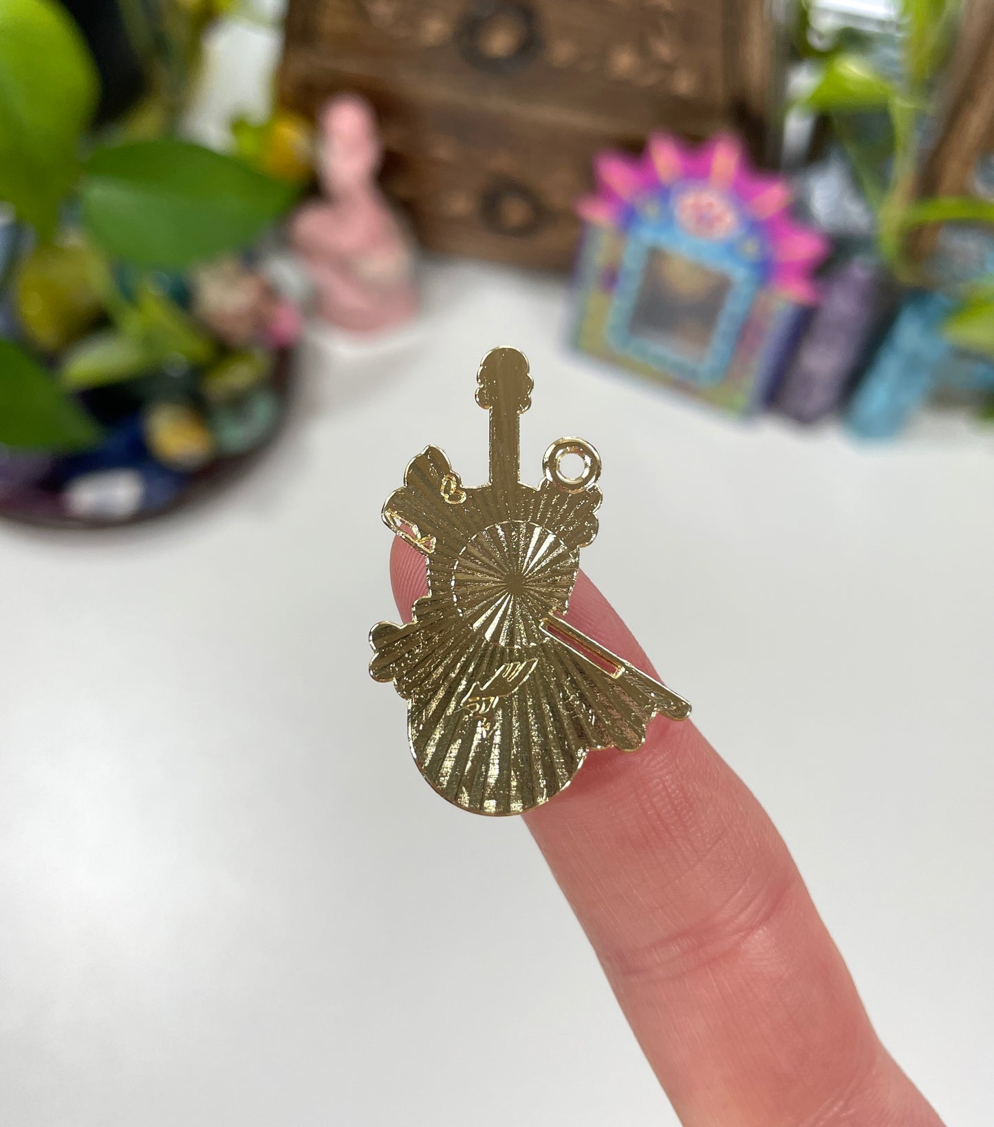 Floral Violin Charm