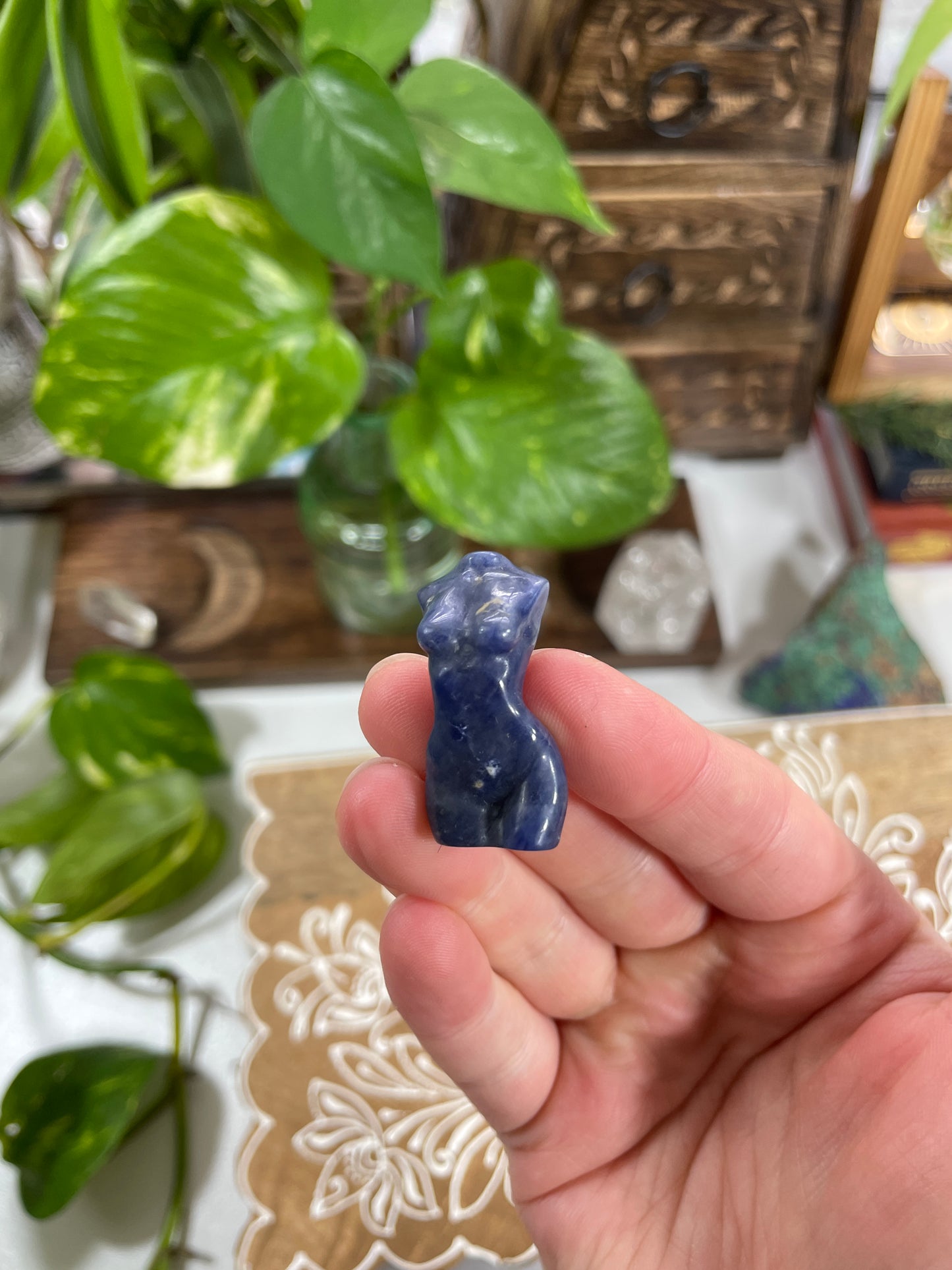 Sodalite Mini Woman Carving