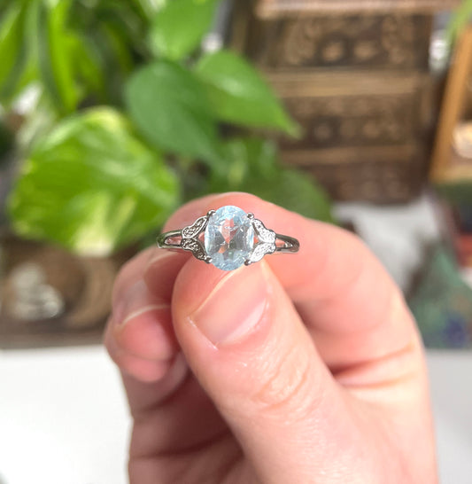 Faceted Aquamarine Ring