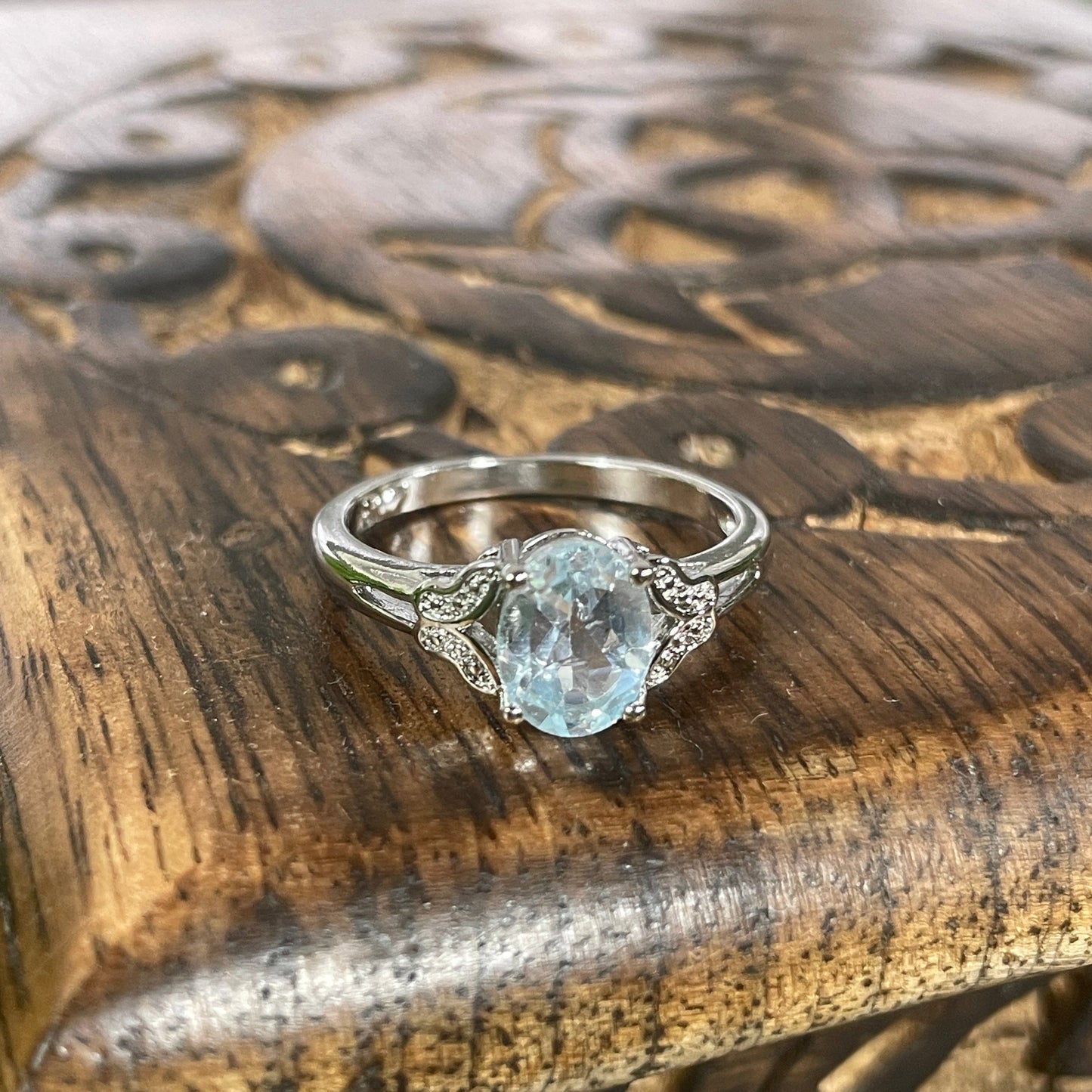 Faceted Aquamarine Ring