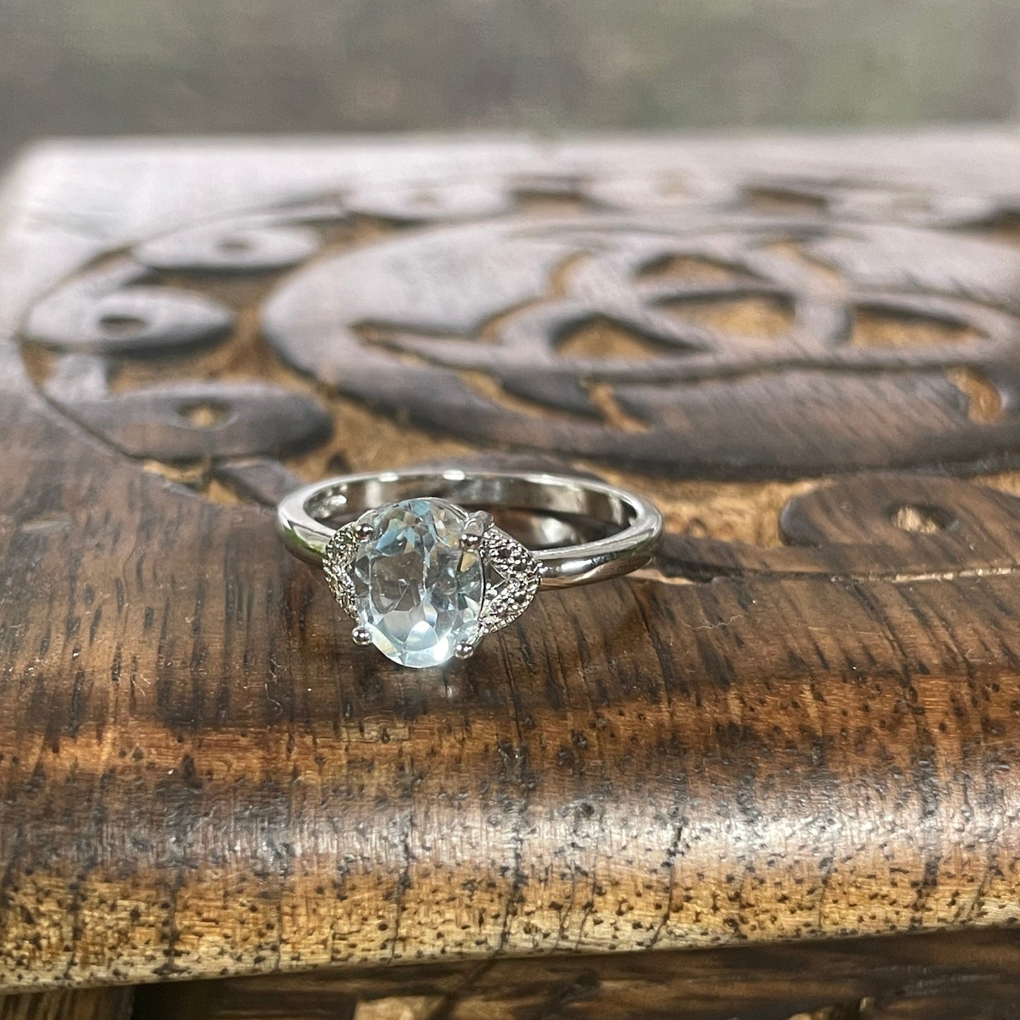 Faceted Aquamarine Ring
