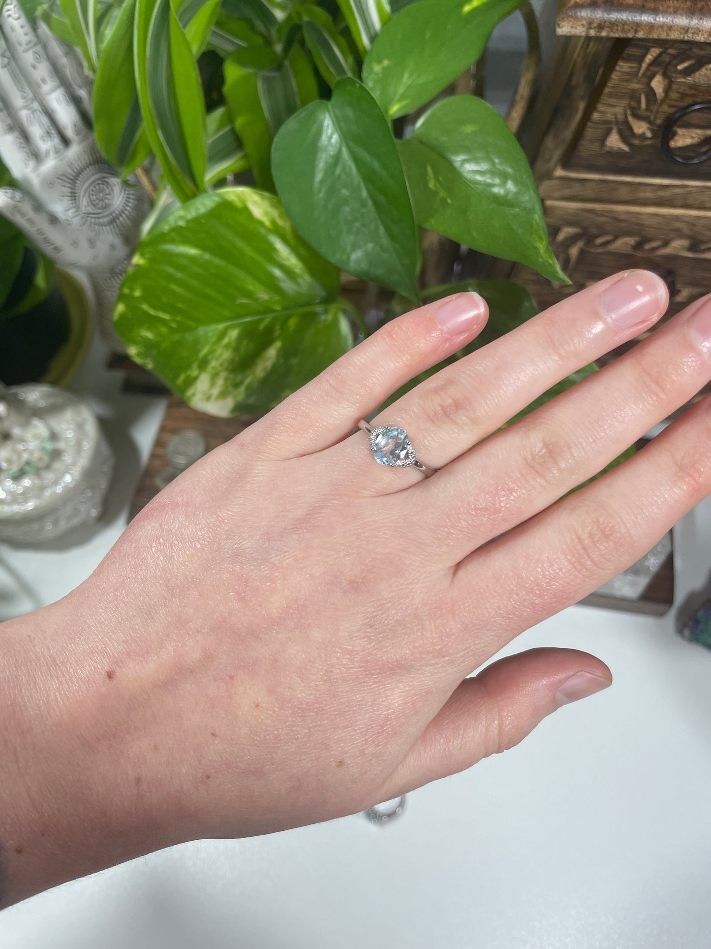 Faceted Aquamarine Ring