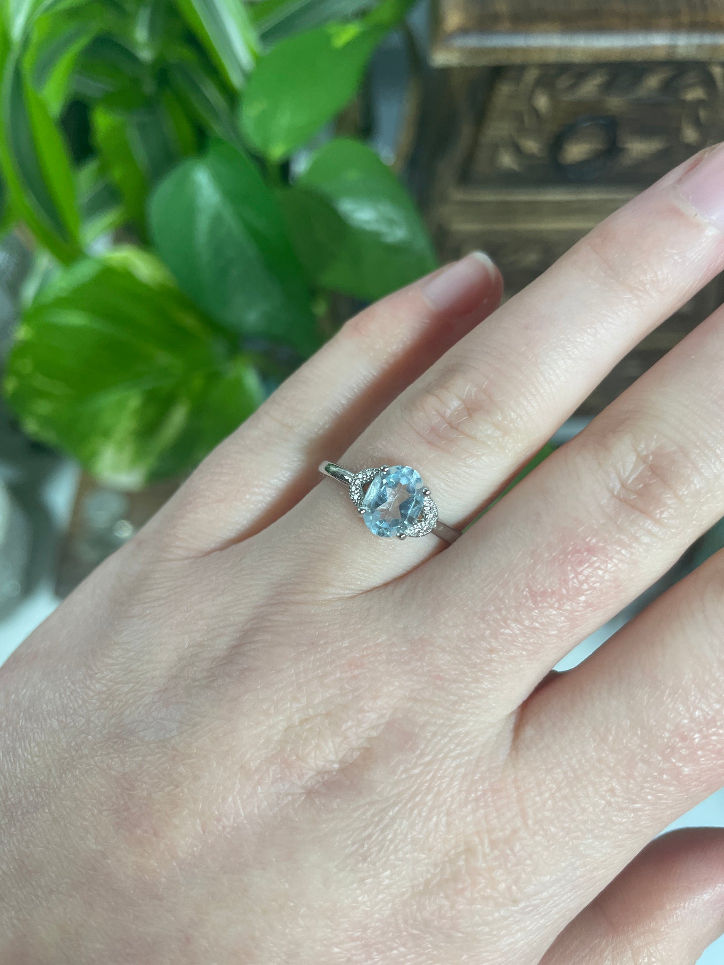 Faceted Aquamarine Ring