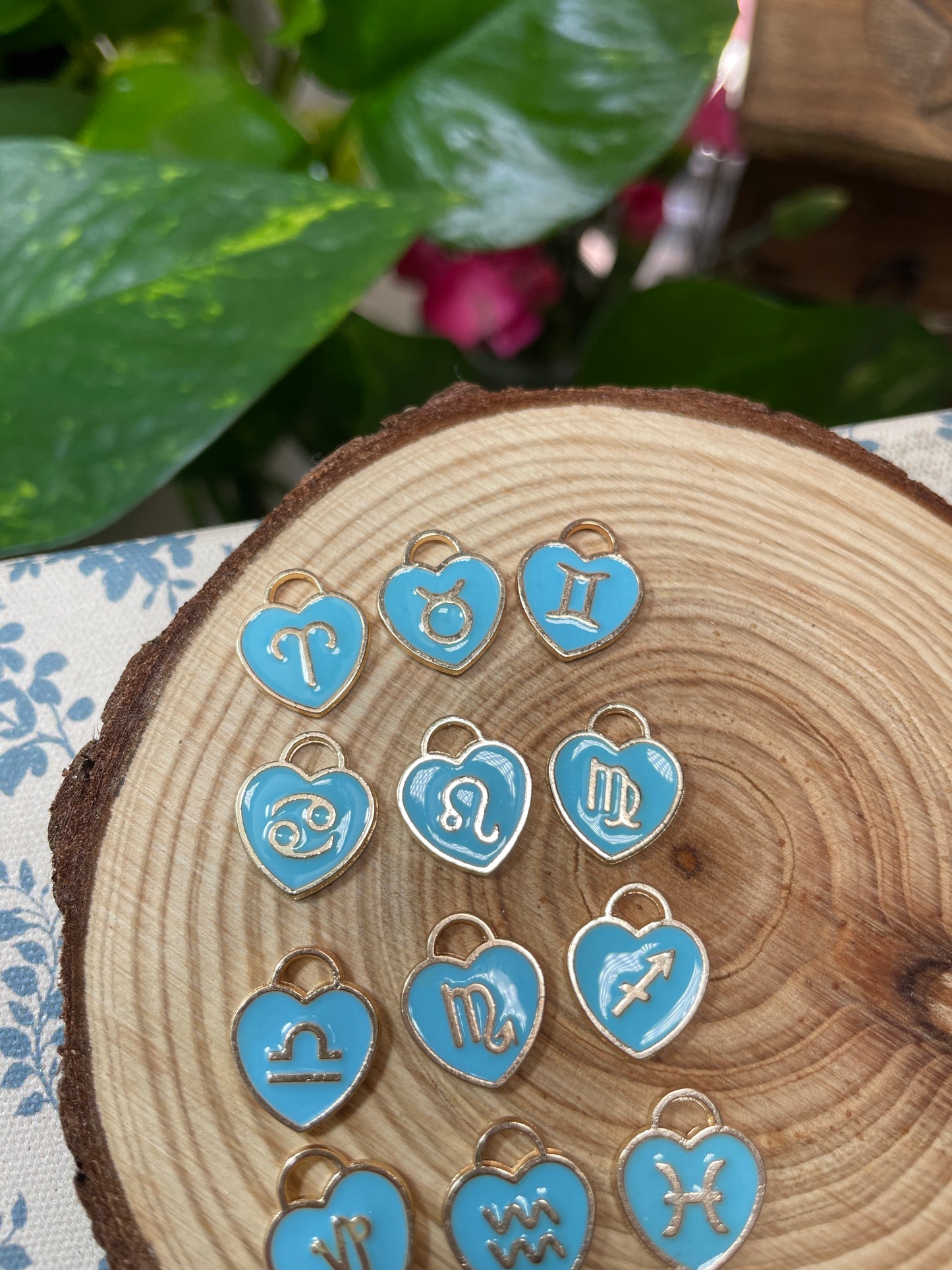 12 Astrology Zodiac Signs Charm Pack (Blue Heart)