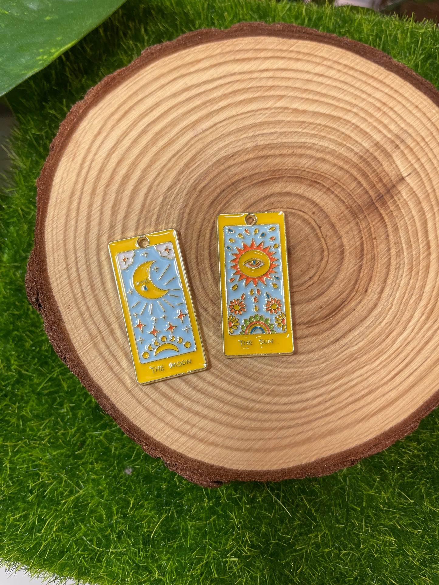 Sun and Moon Tarot Card Charms