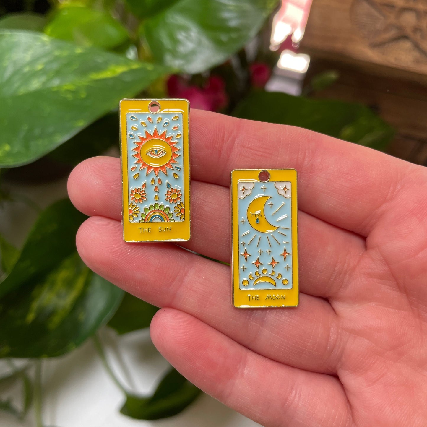 Sun and Moon Tarot Card Charms