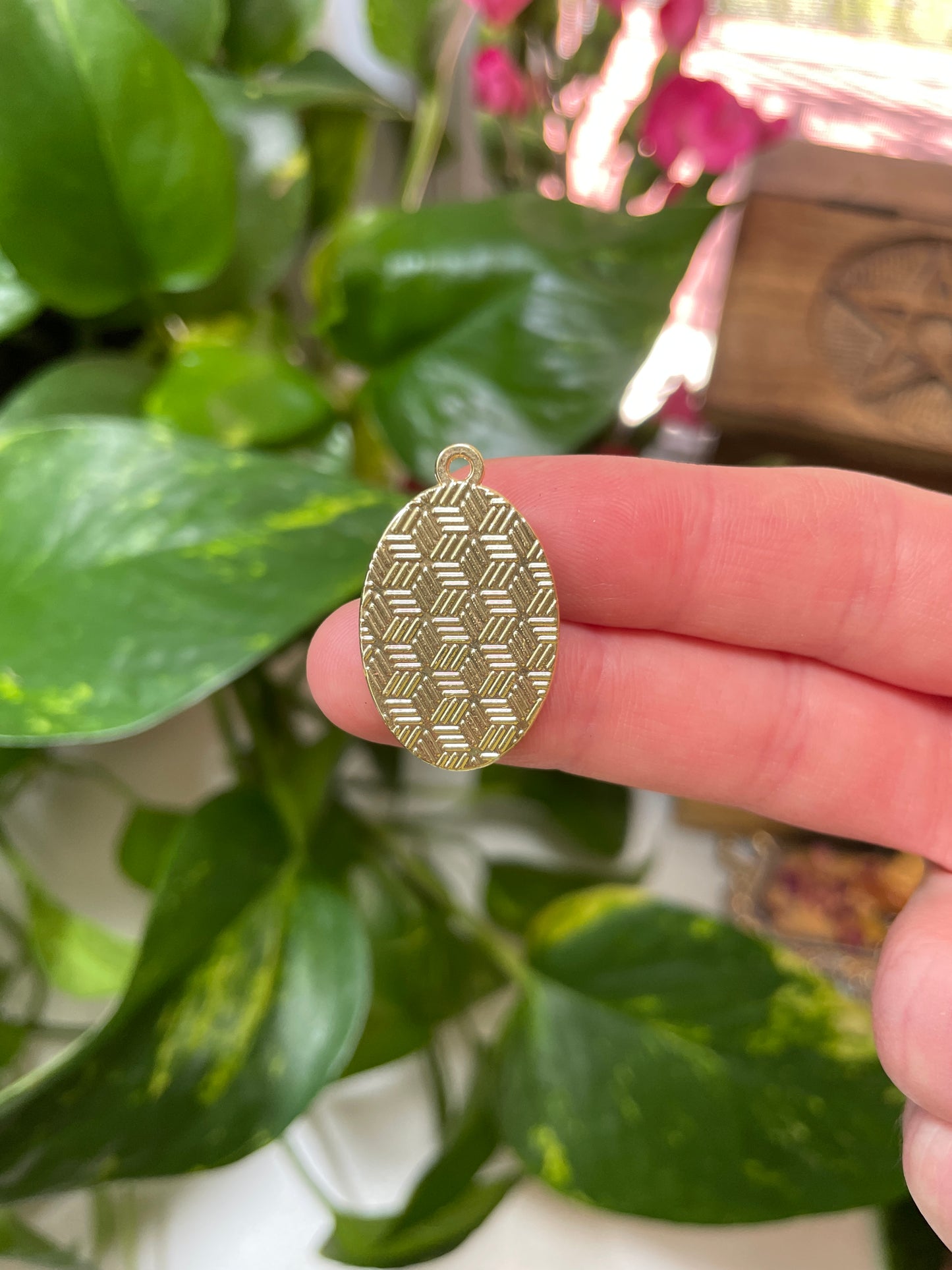 Rose Stained Glass Charm