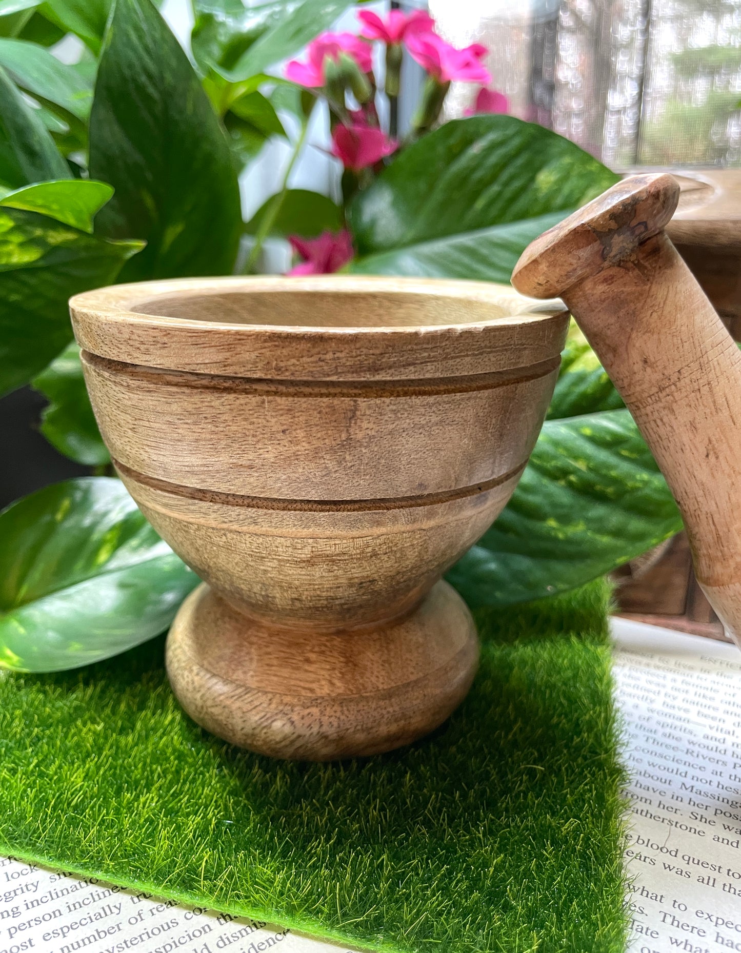 Wooden Mortar & Pestle