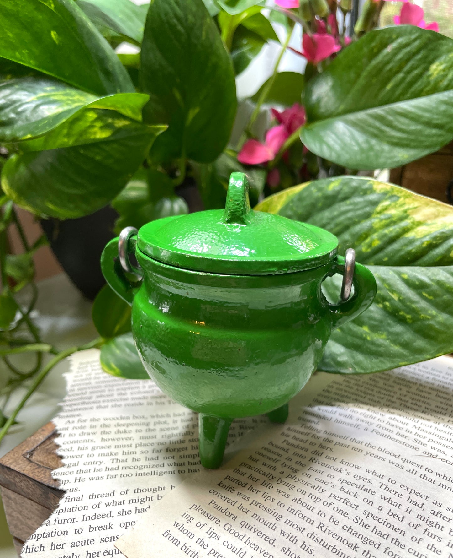 Green Cast Iron Cauldron