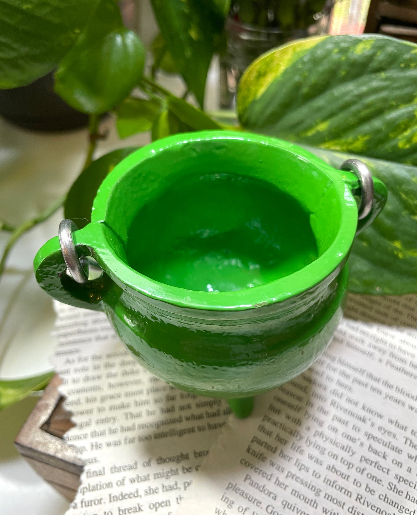 Green Cast Iron Cauldron