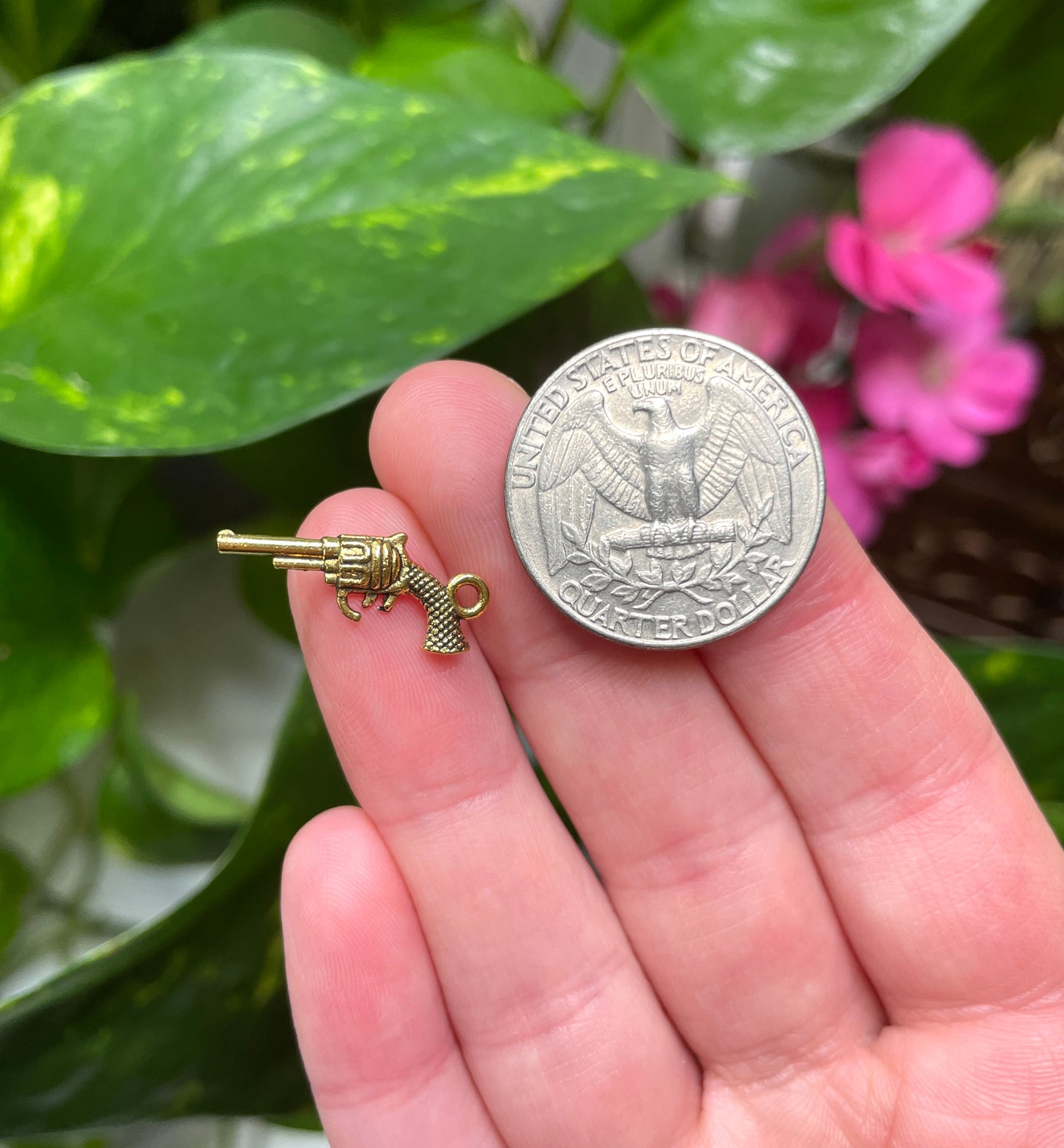 Gold Gun Charm