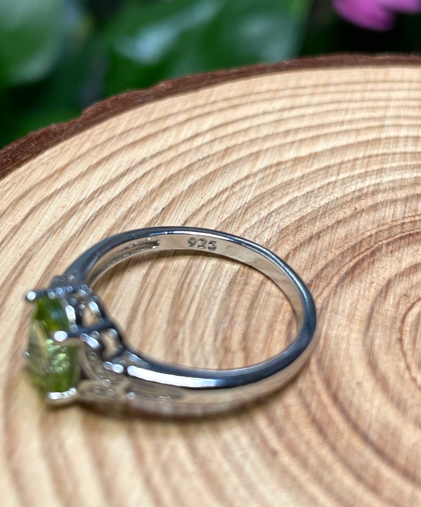 Faceted Peridot Ring