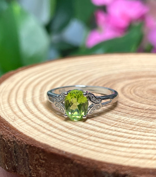 Faceted Peridot Ring