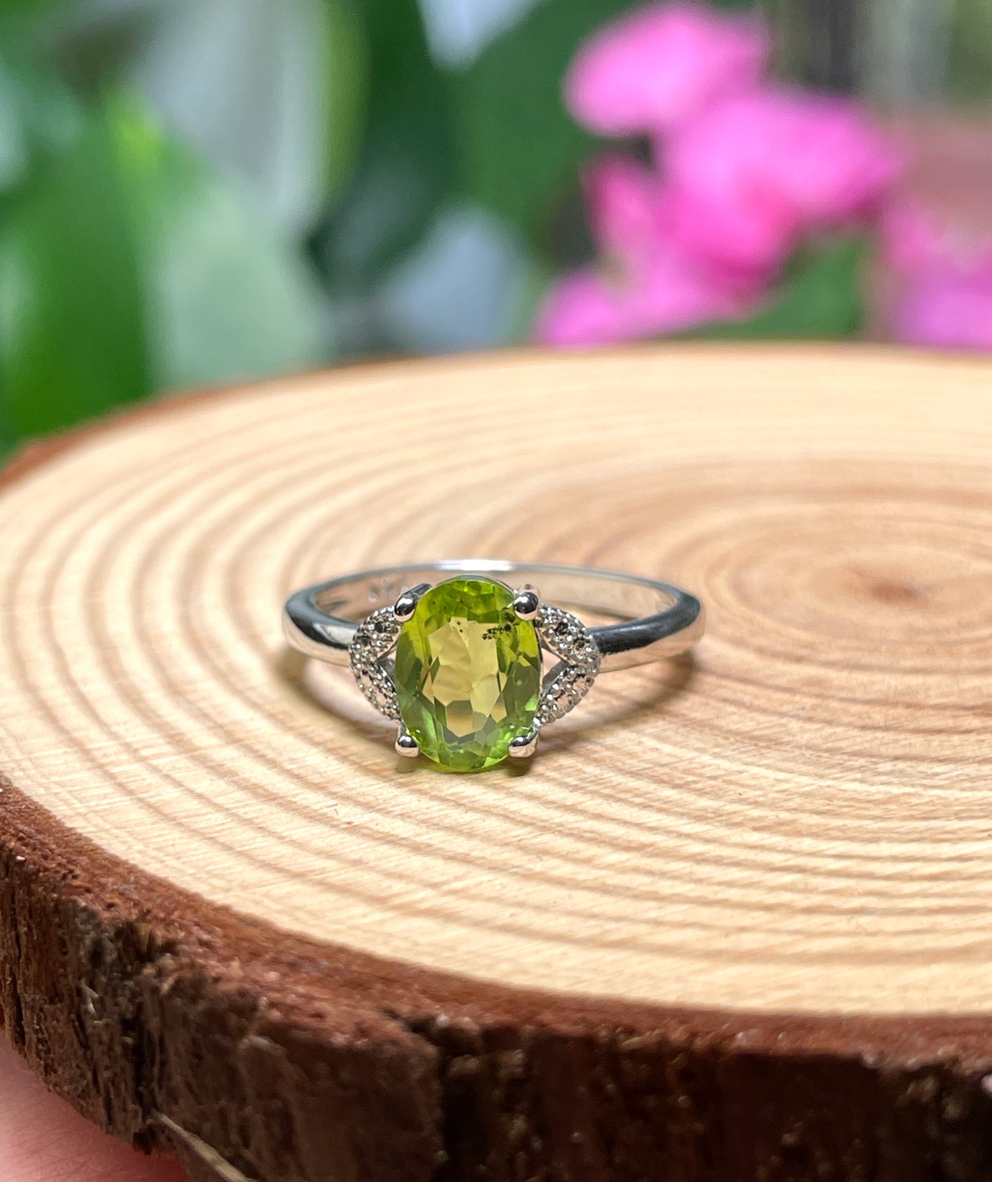 Faceted Peridot Ring