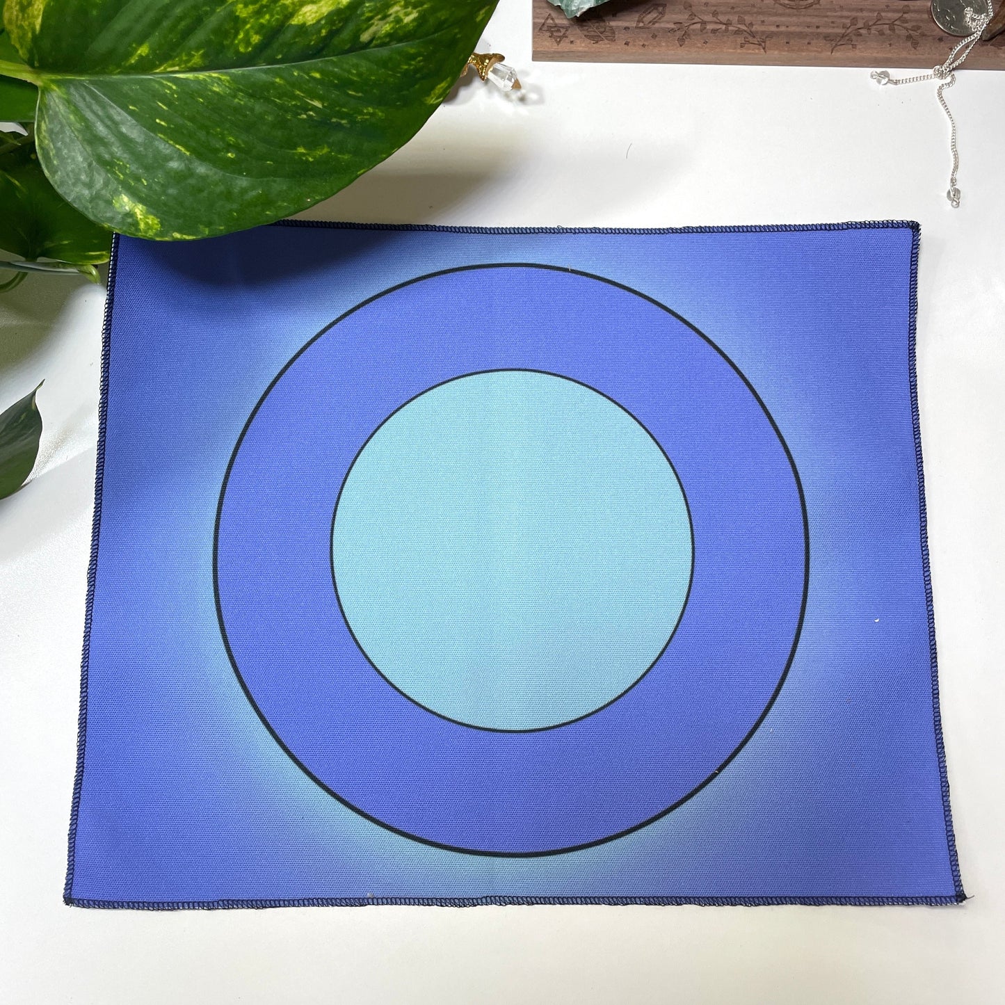 Blue Plain Bullseye Casting Cloth