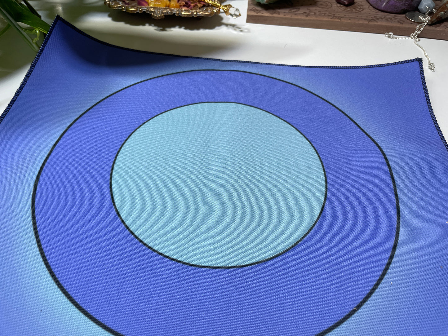 Blue Plain Bullseye Casting Cloth