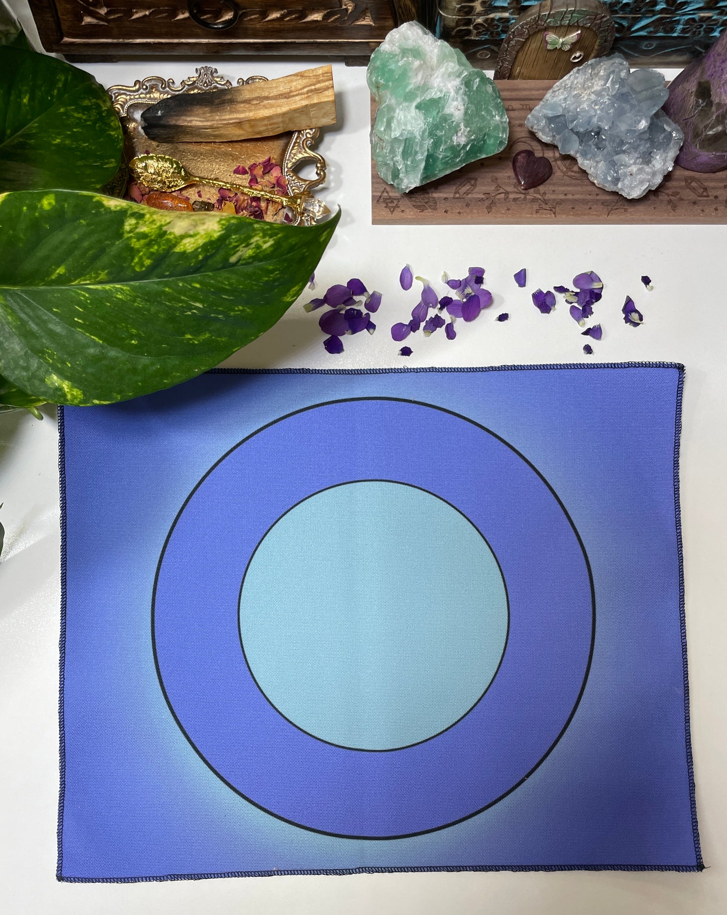 Blue Plain Bullseye Casting Cloth