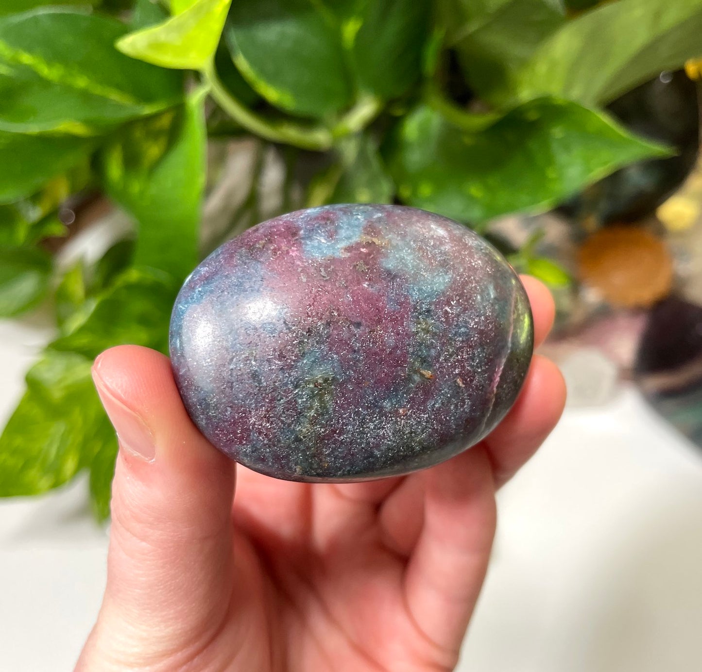 Ruby in Kyanite Small Palm Stone
