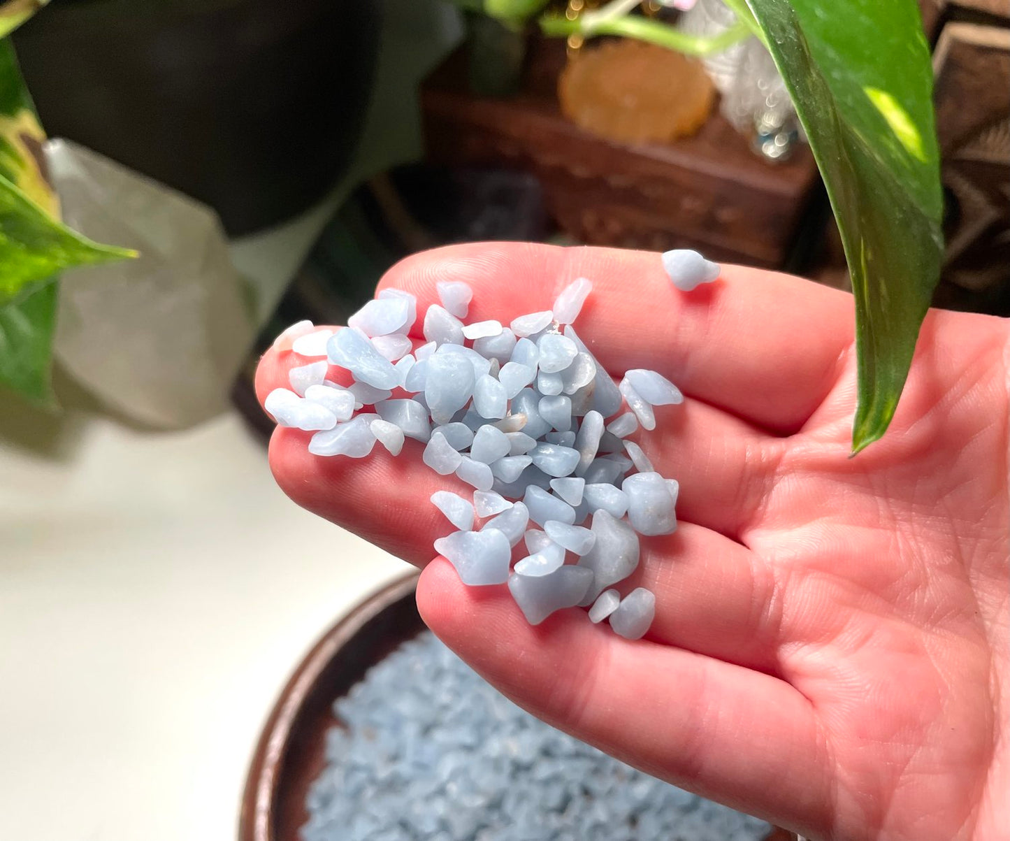 Angelite Crystal Chips 4-8mm