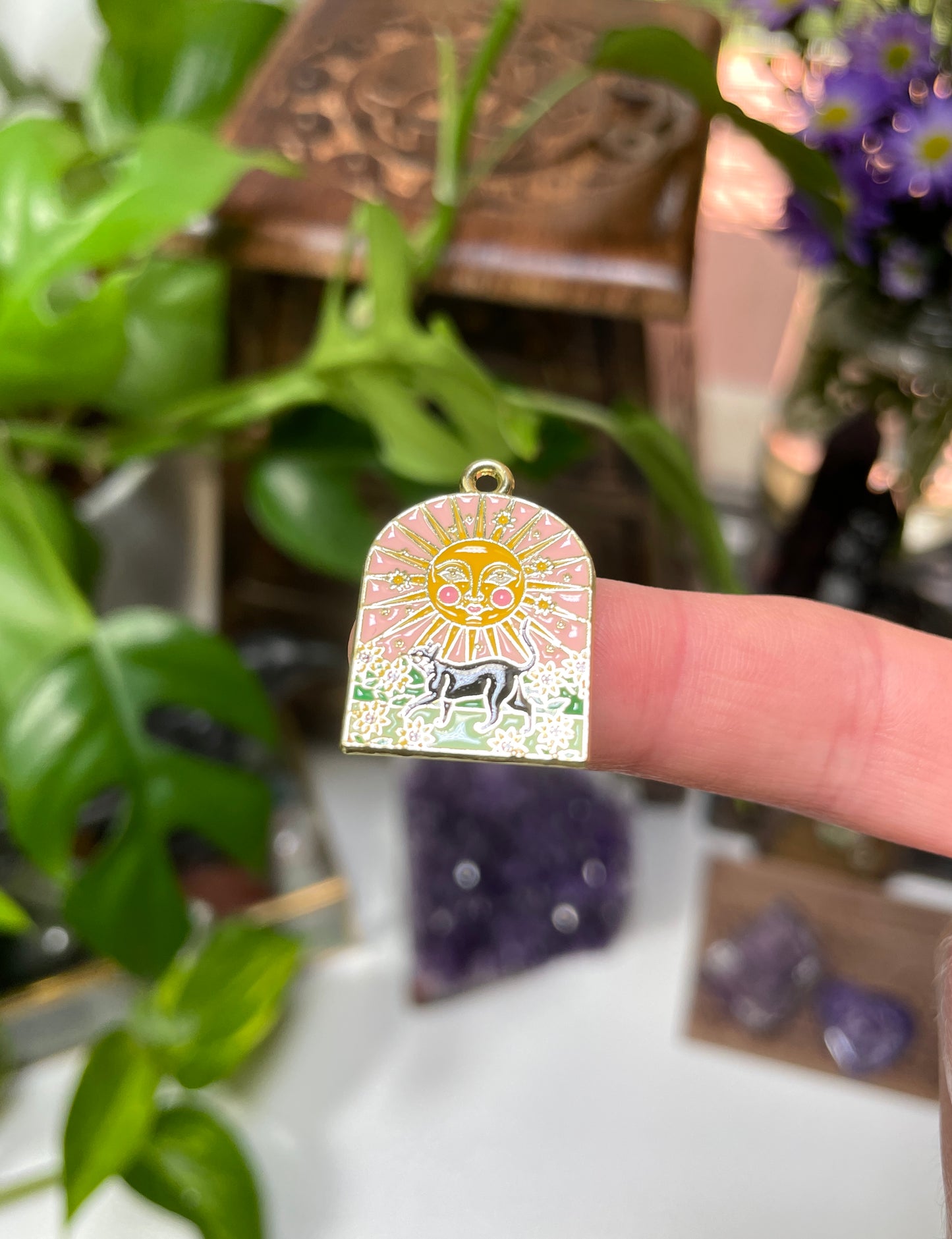 The Sun Tarot Cat Charm