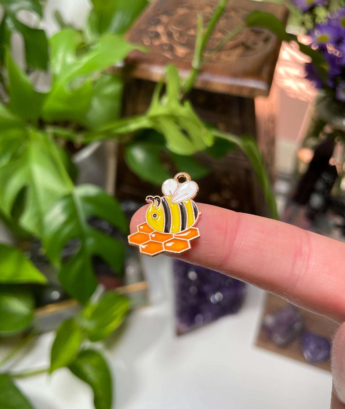 Bee and Honeycomb Charm