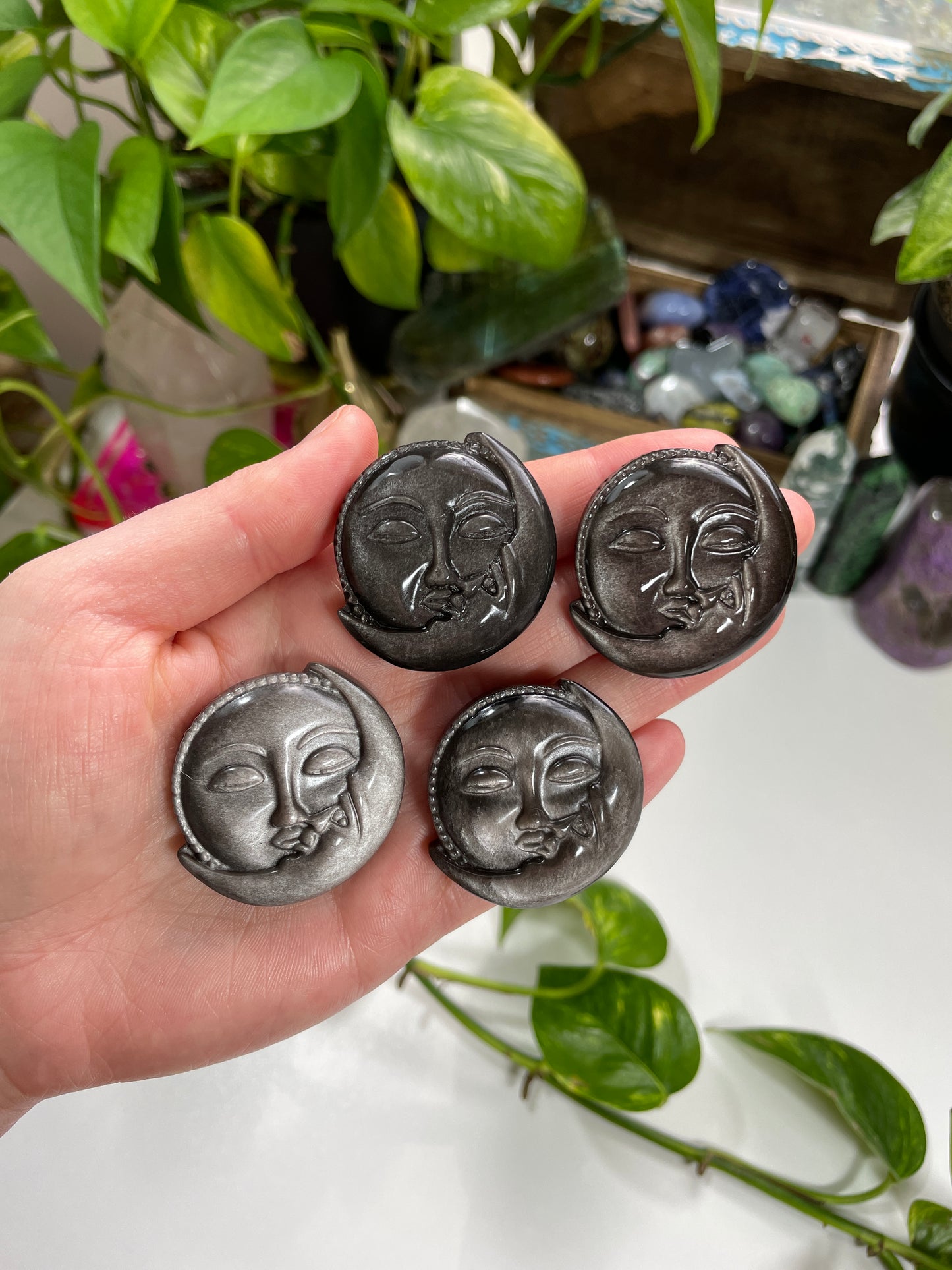 Sun and Moon Silver Sheen Obsidian