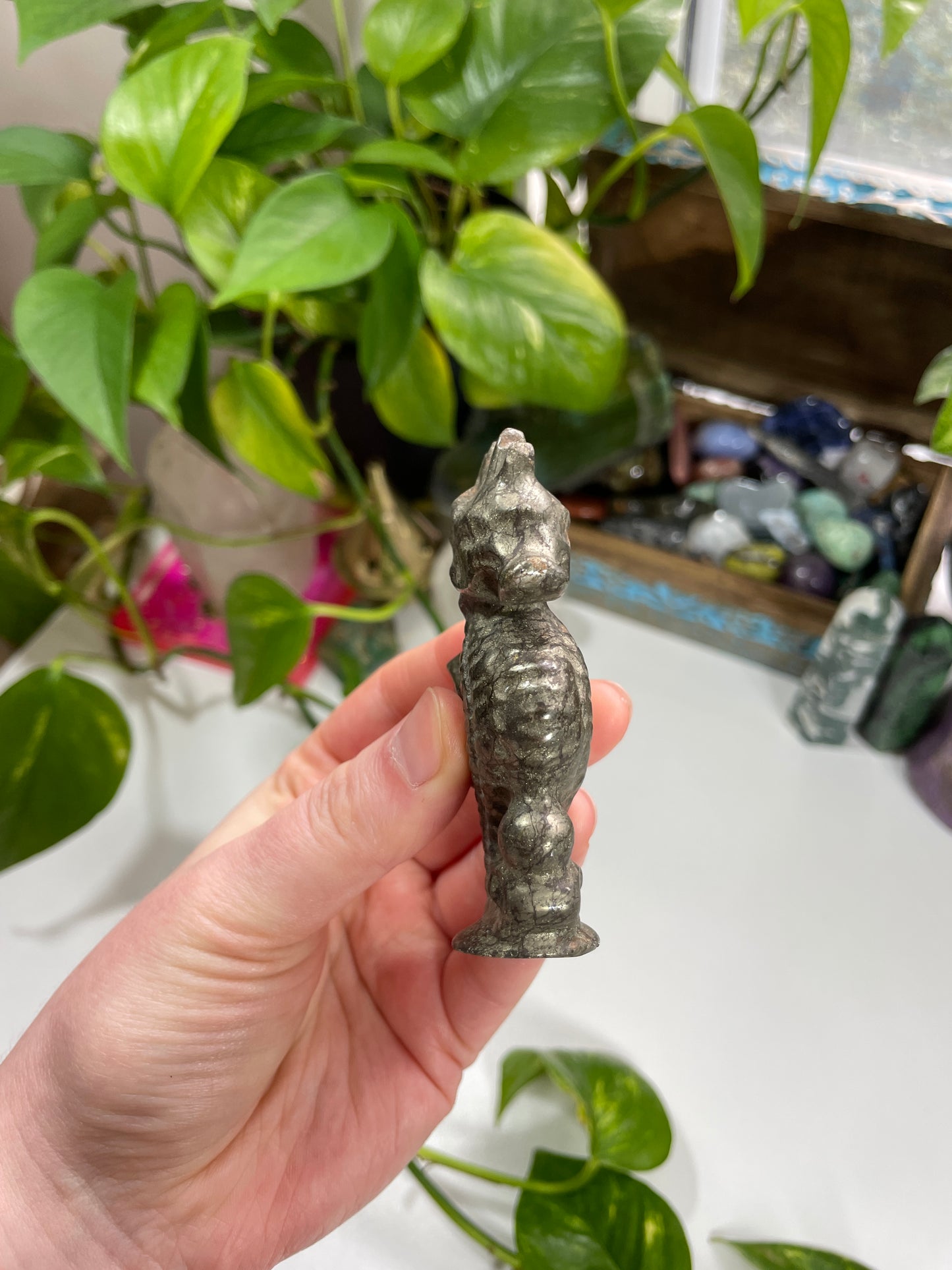 Pyrite Seahorse Carving