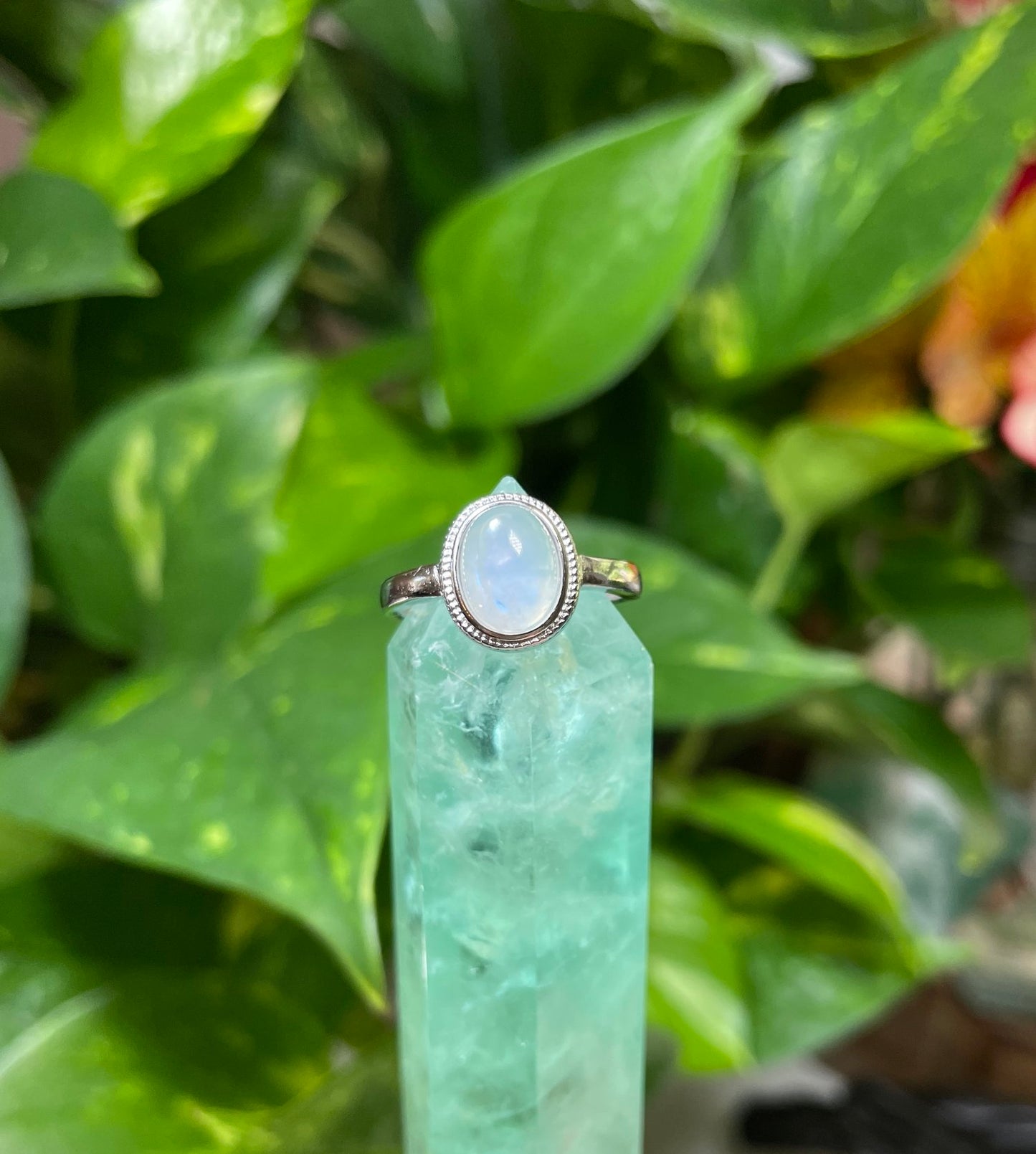 Rainbow Moonstone Ring