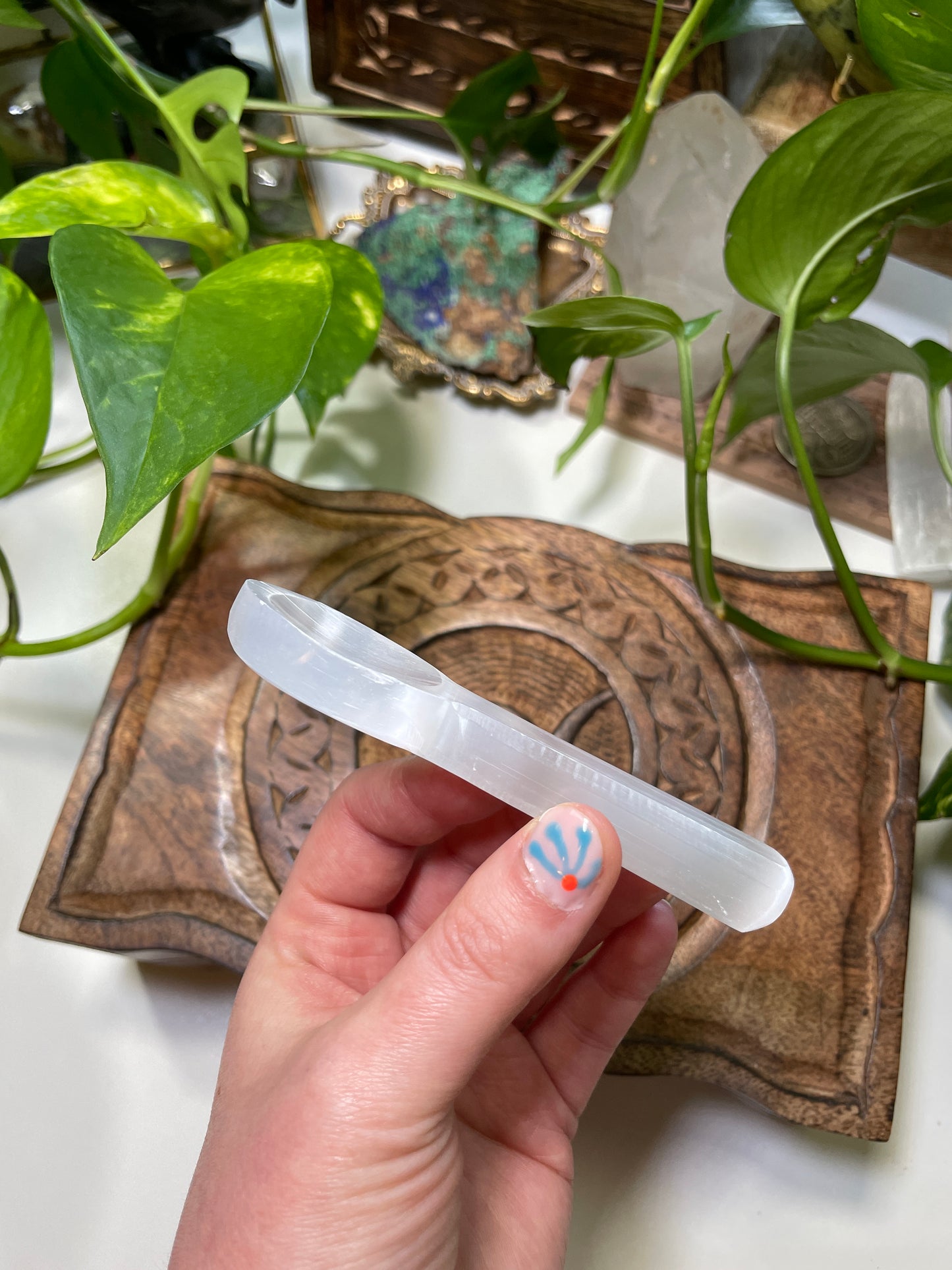 Satin Spar Altar Spoon