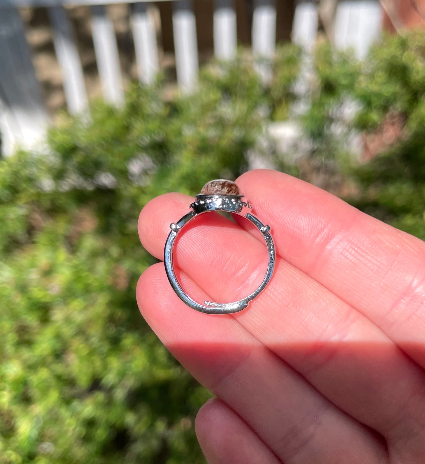 Golden Thread Rutilated Quartz Crystal Ring