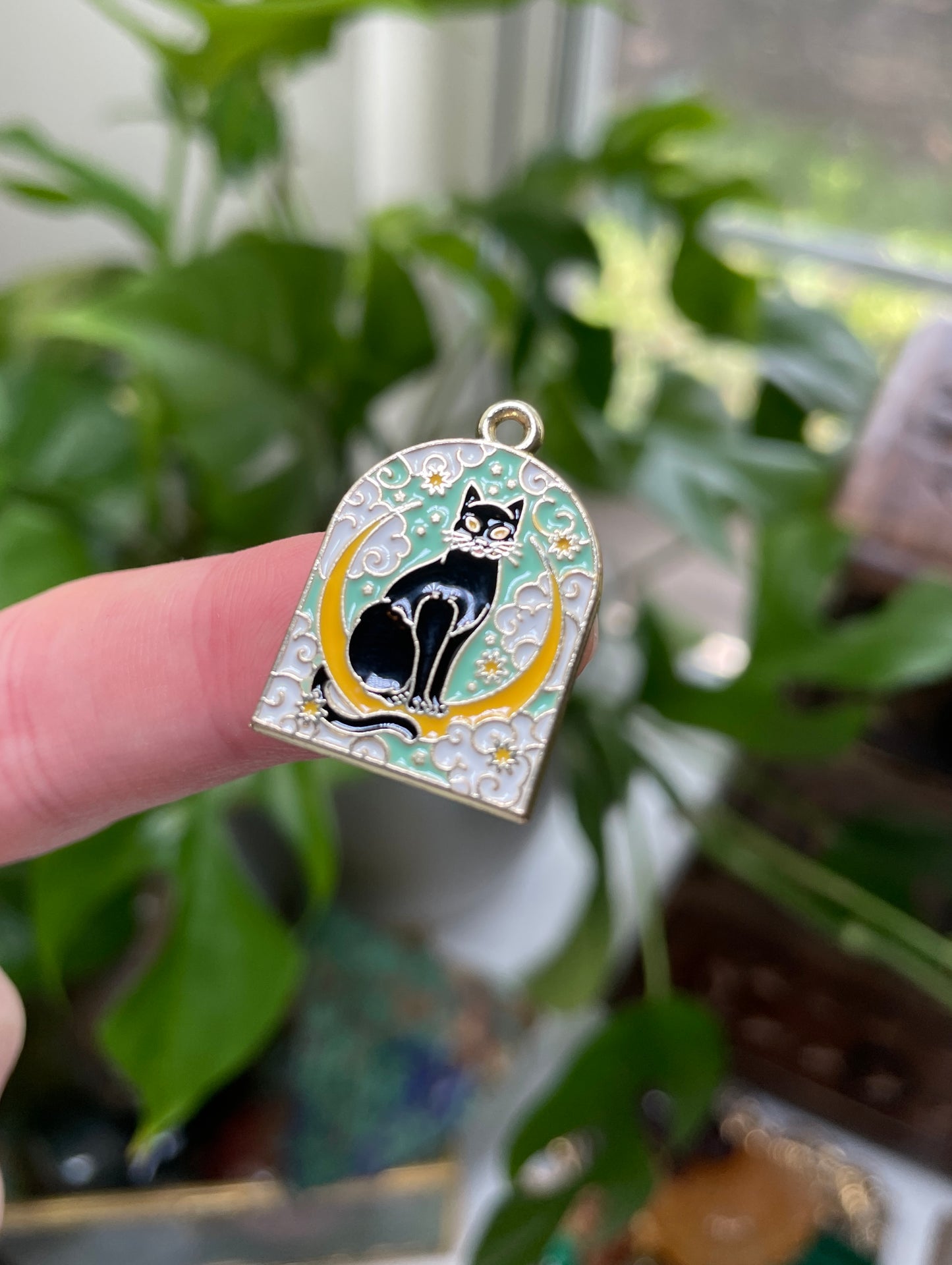 The Moon Tarot Cat Charm