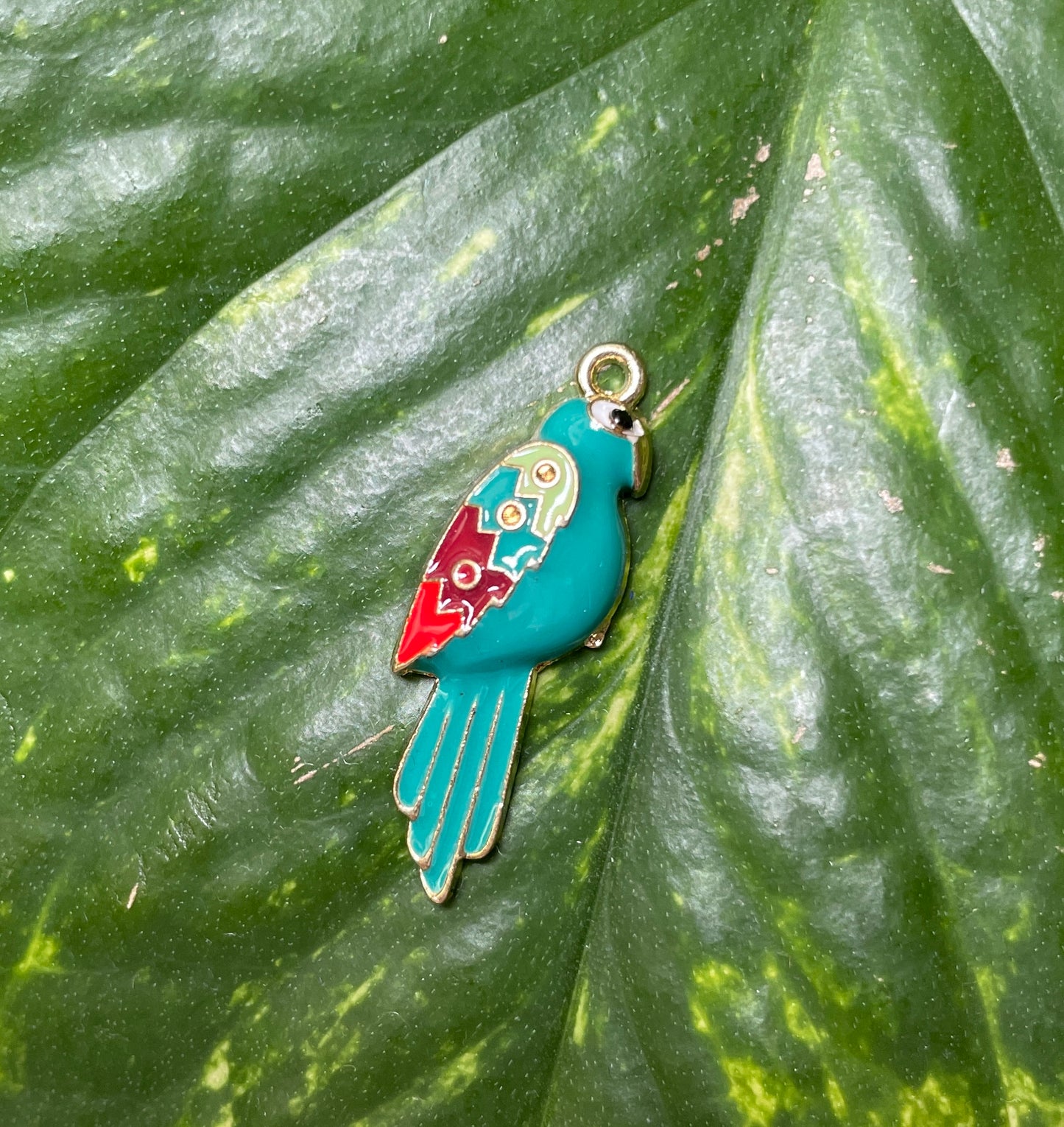 Teal Parrot Charm