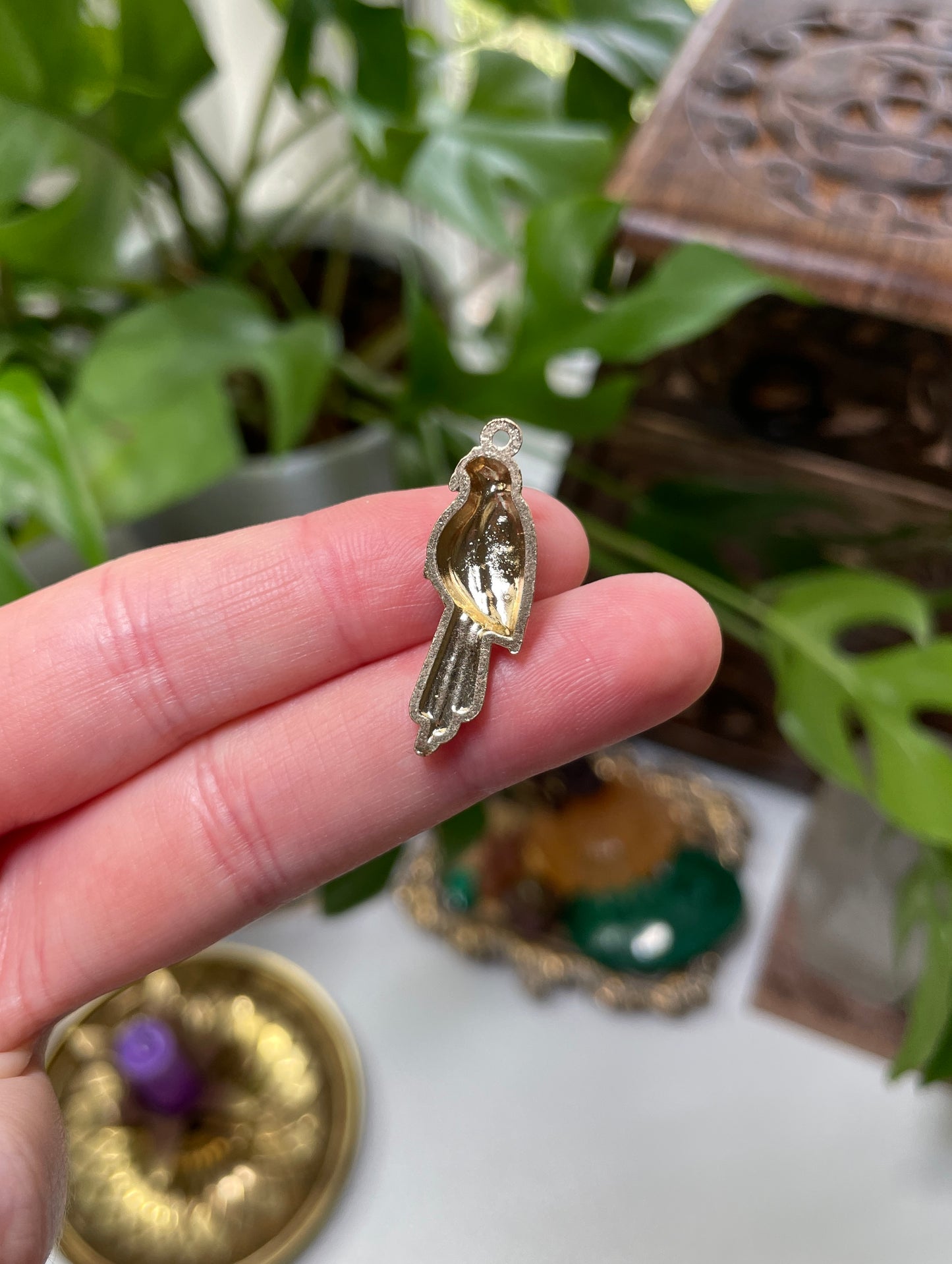 Teal Parrot Charm