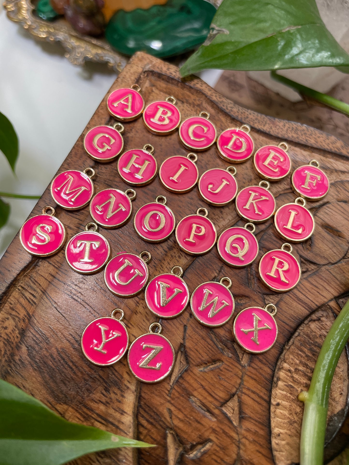 26 Pack of Enamel Letters A-Z (Pink)