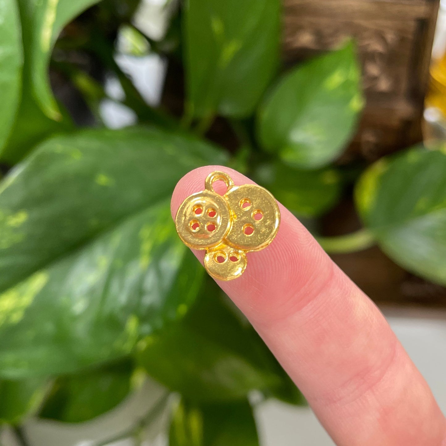 Gold 3 Button Charm