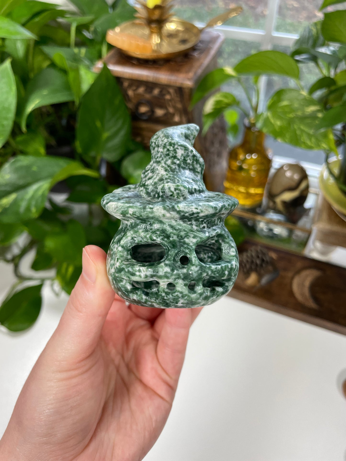 Tree Agate Witchcraft Pumpkin