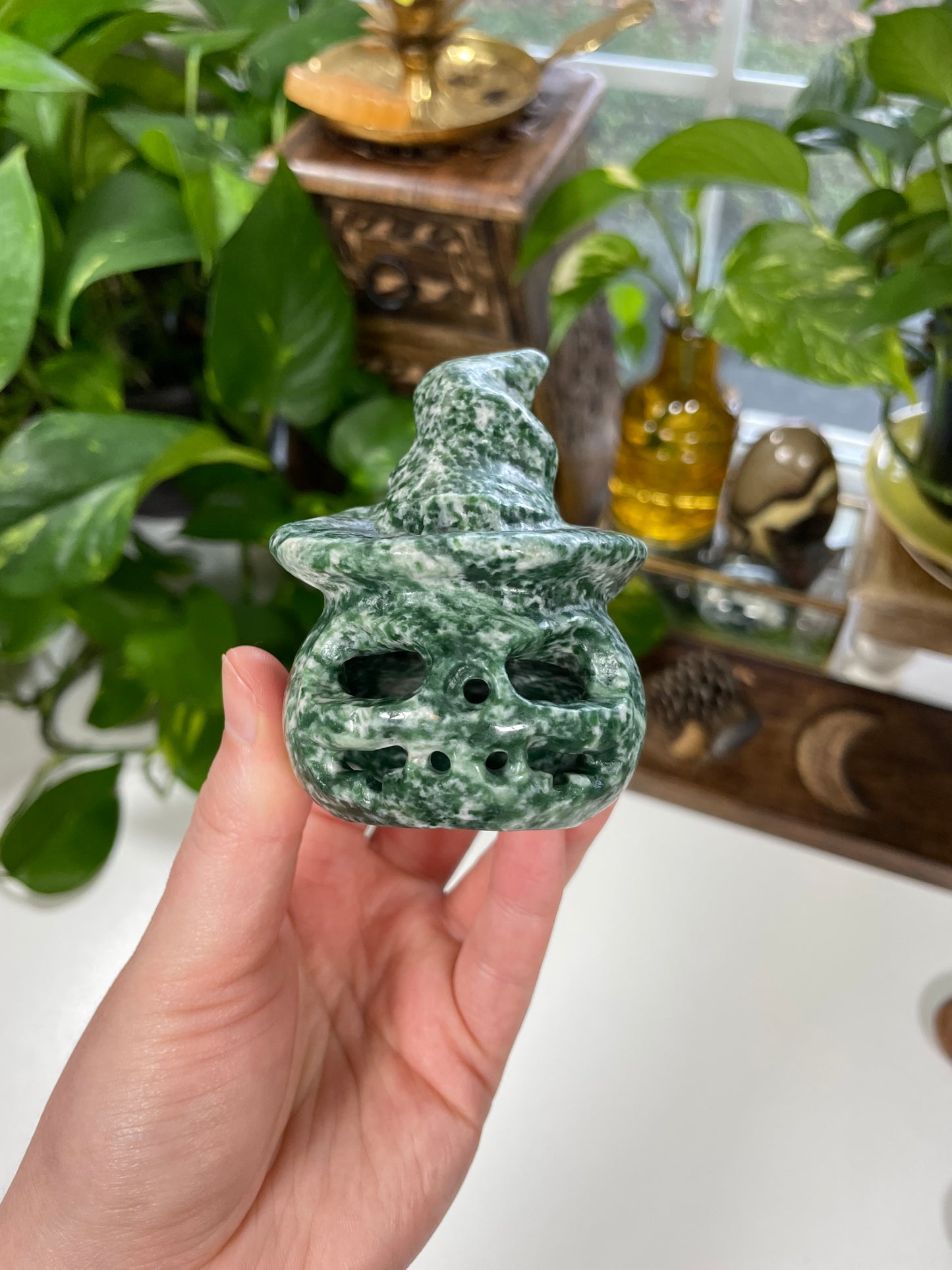 Tree Agate Witchcraft Pumpkin