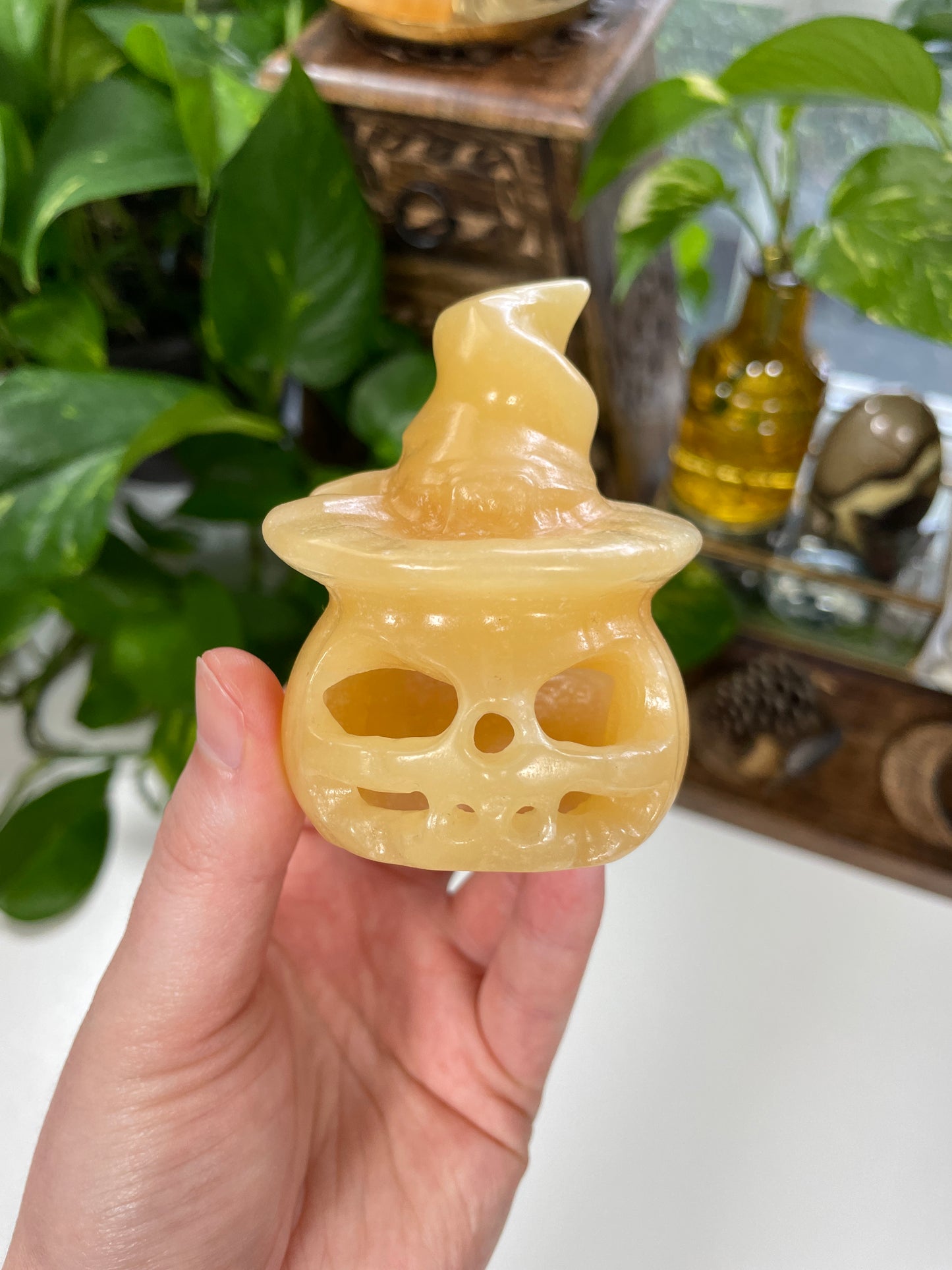 Yellow Calcite Witchcraft Pumpkin