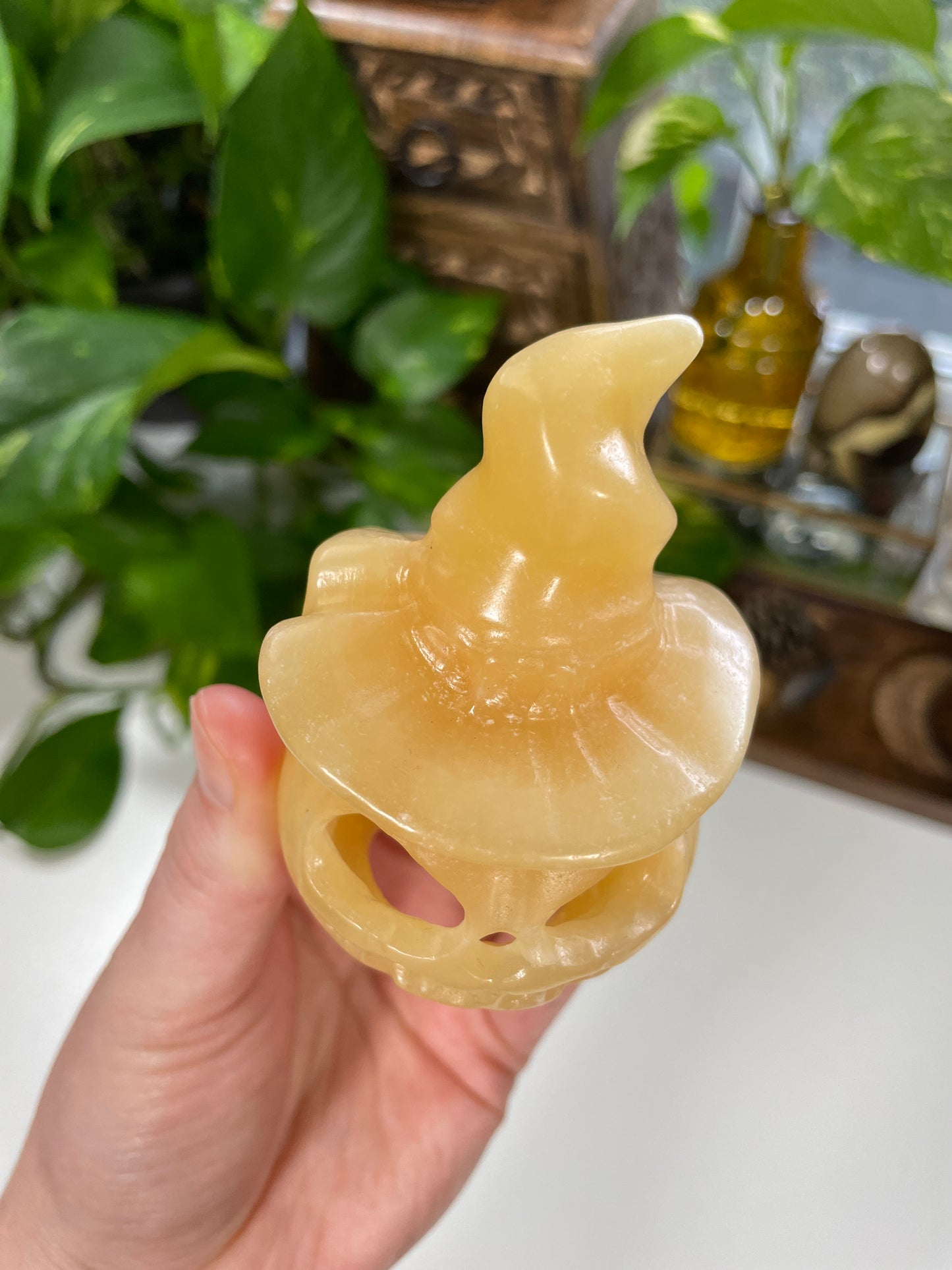 Yellow Calcite Witchcraft Pumpkin