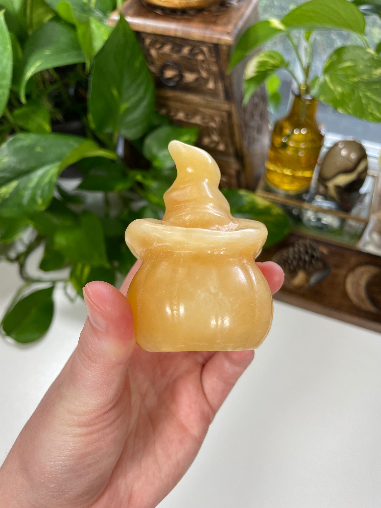 Yellow Calcite Witchcraft Pumpkin