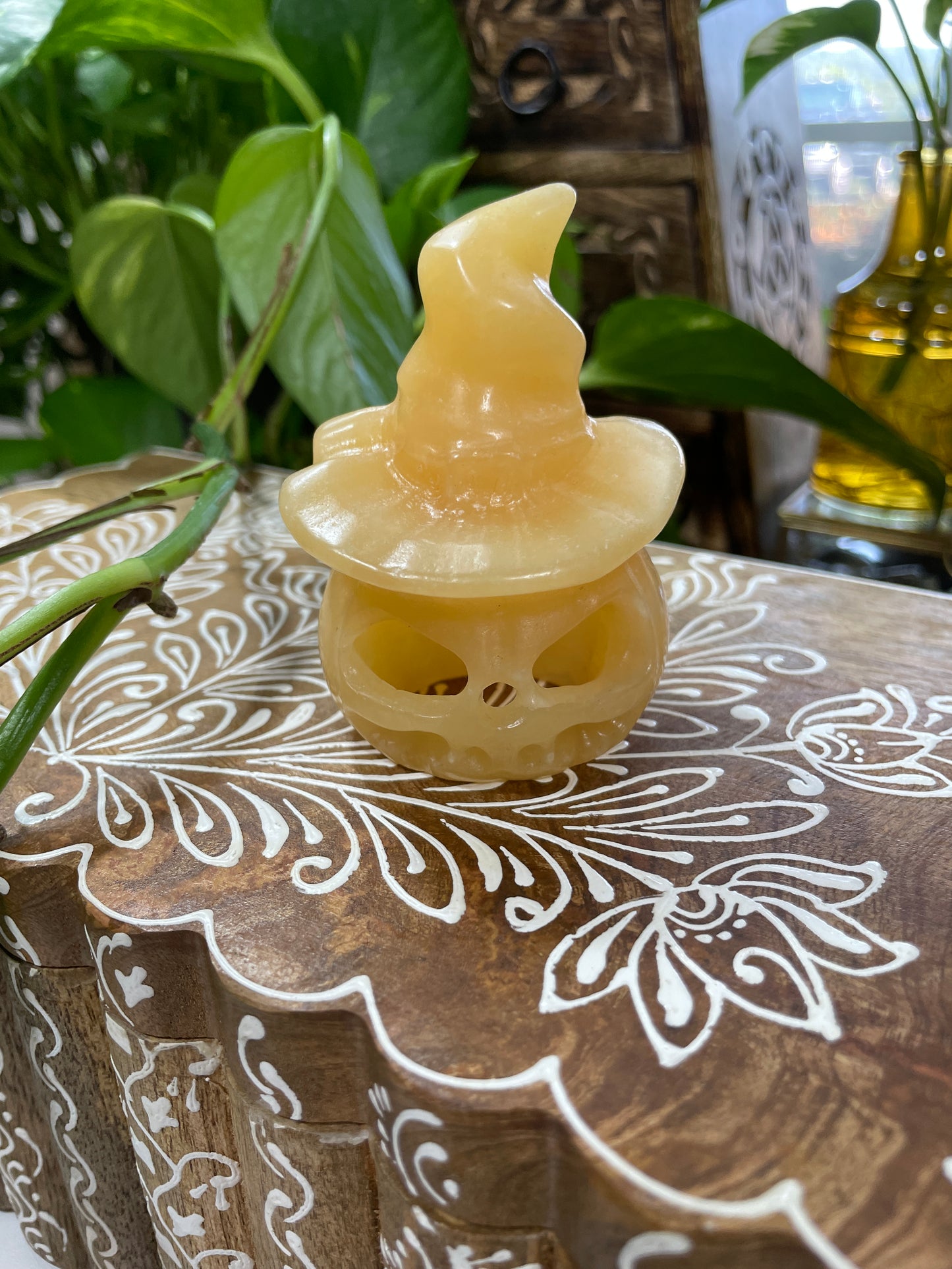 Yellow Calcite Witchcraft Pumpkin