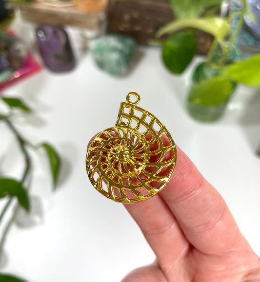 The Golden Spiral Shell Charm