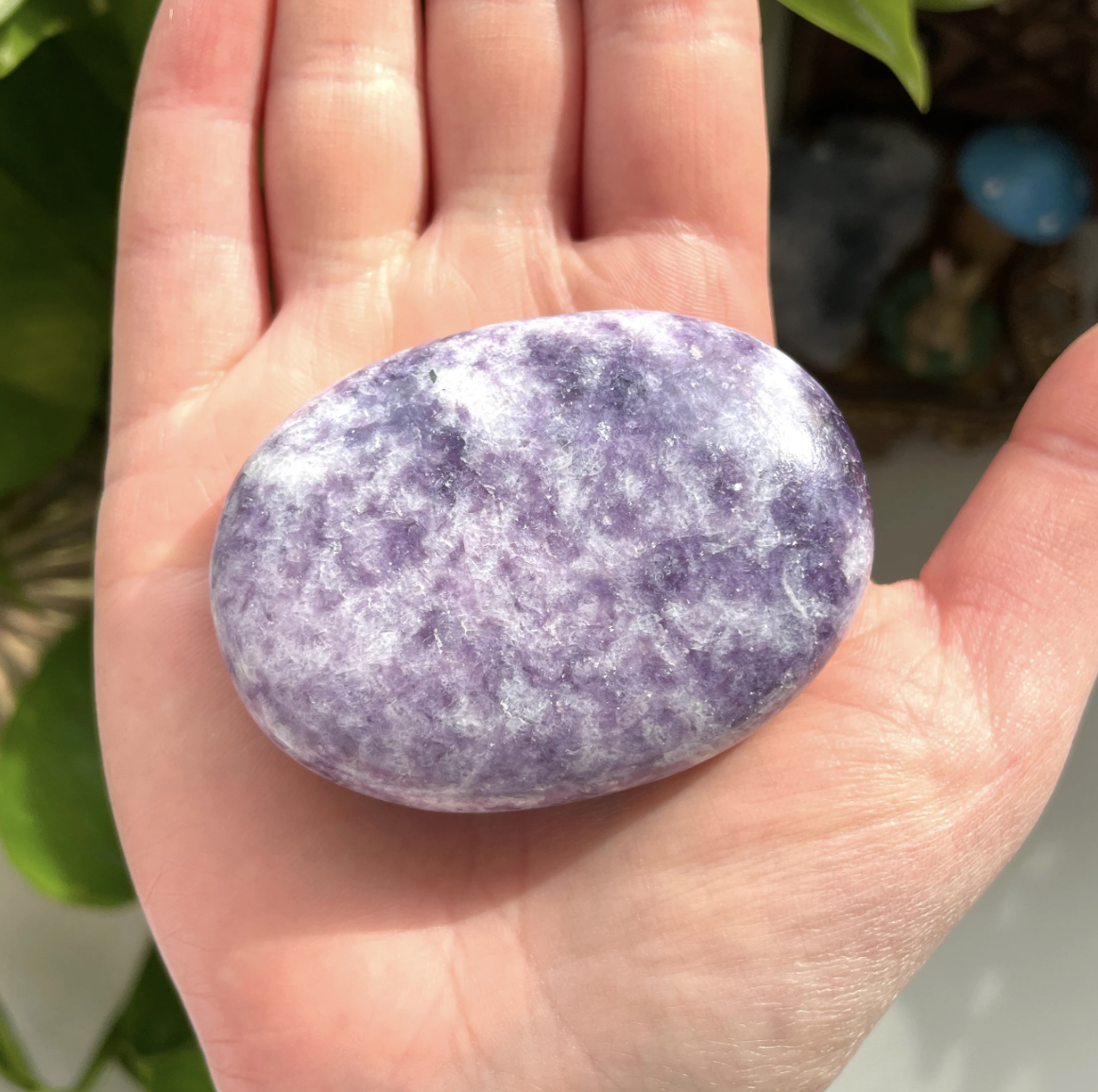 Lepidolite Palm Stone