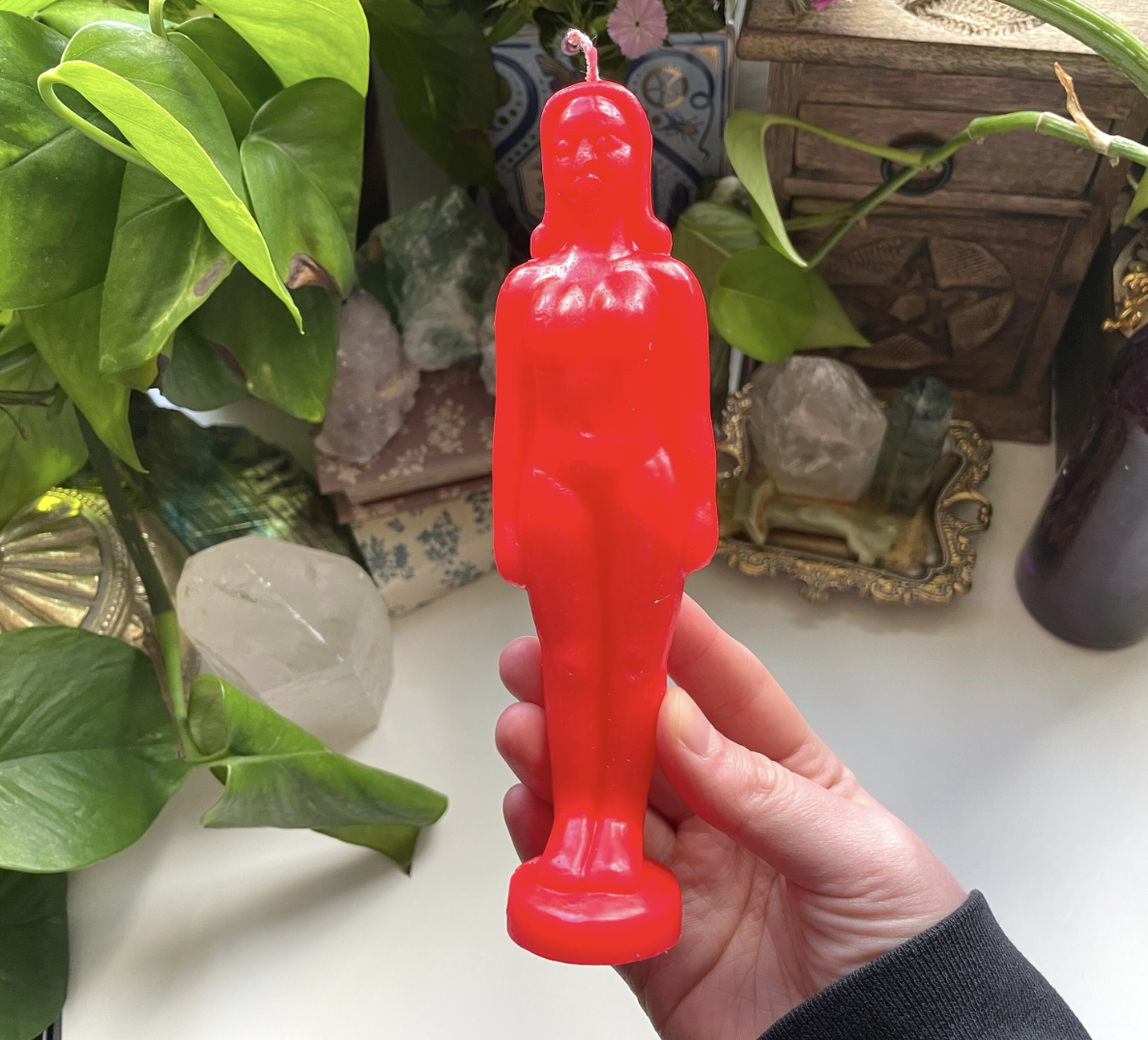 Red Feminine Female Candle