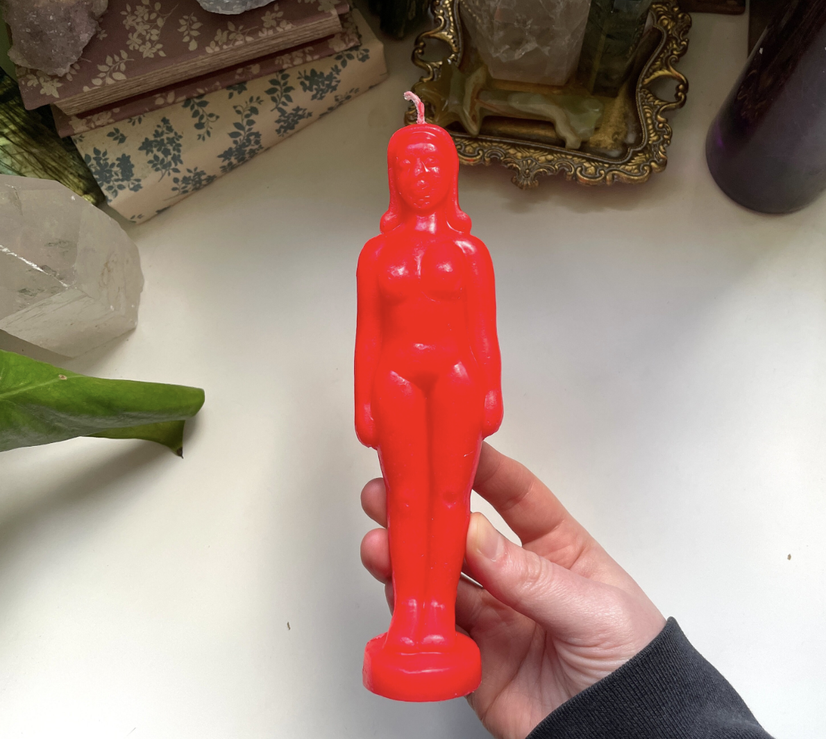 Red Feminine Female Candle