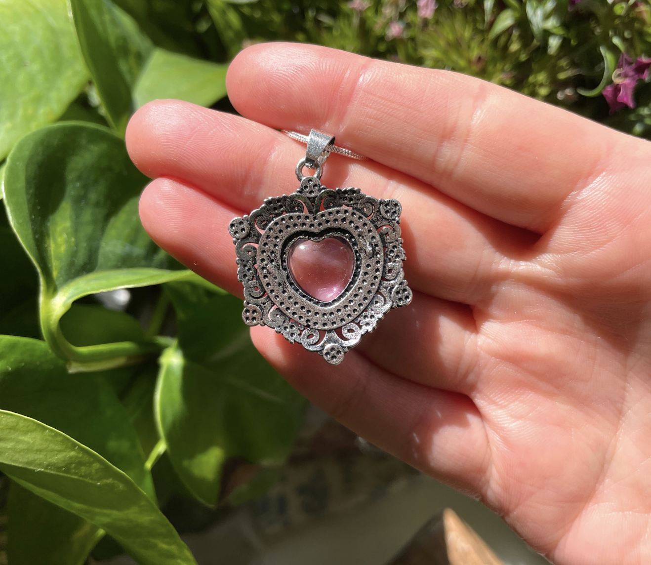 Amethyst Heart Necklace